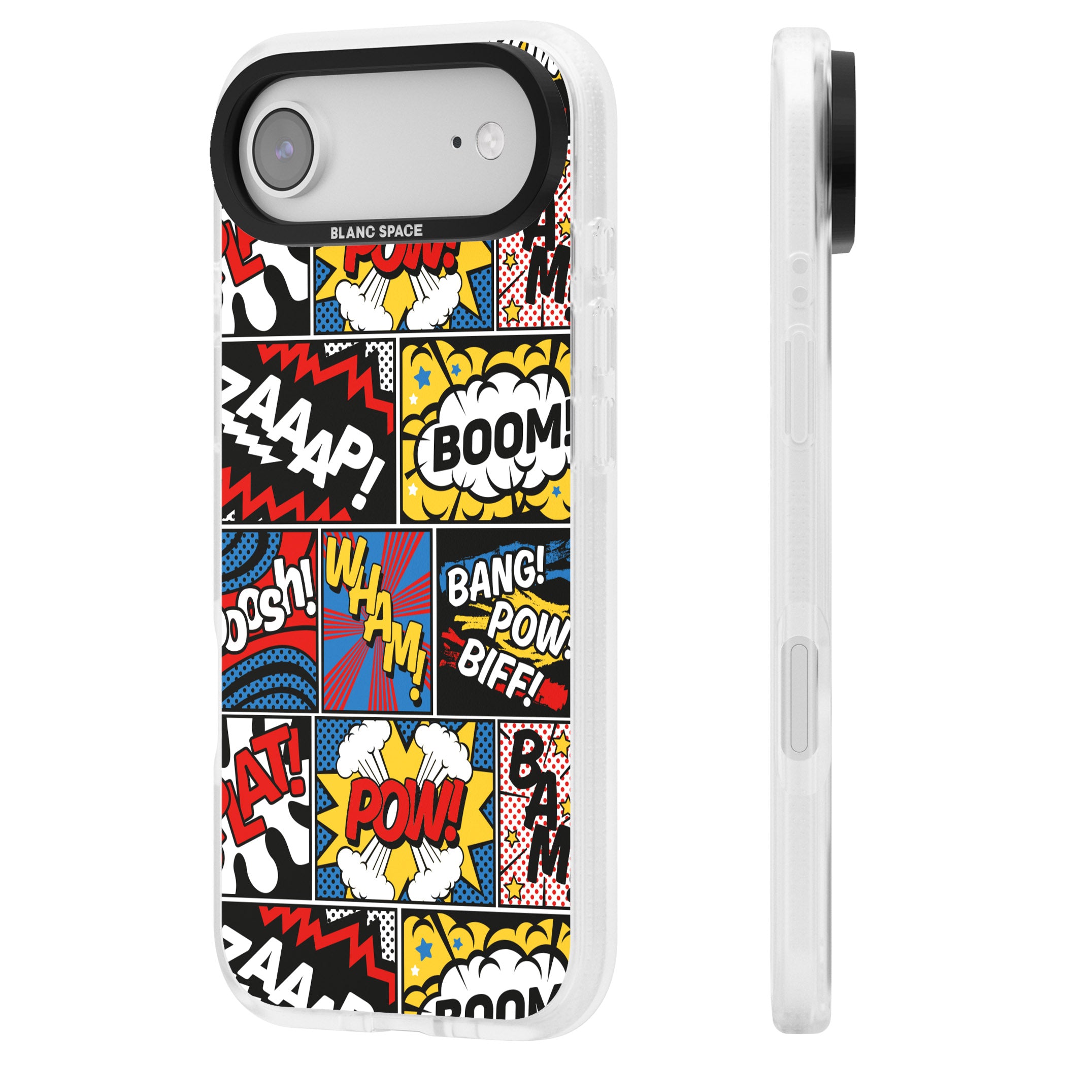 Onomatopoeia iPhone 17 Air Impact Air Clear Phone Case Side Profile