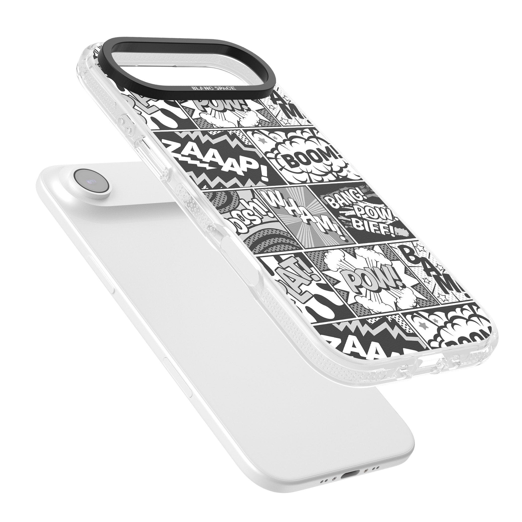 Onomatopoeia (Black & White) iPhone 17 Air Impact Air Clear Phone Case Colours