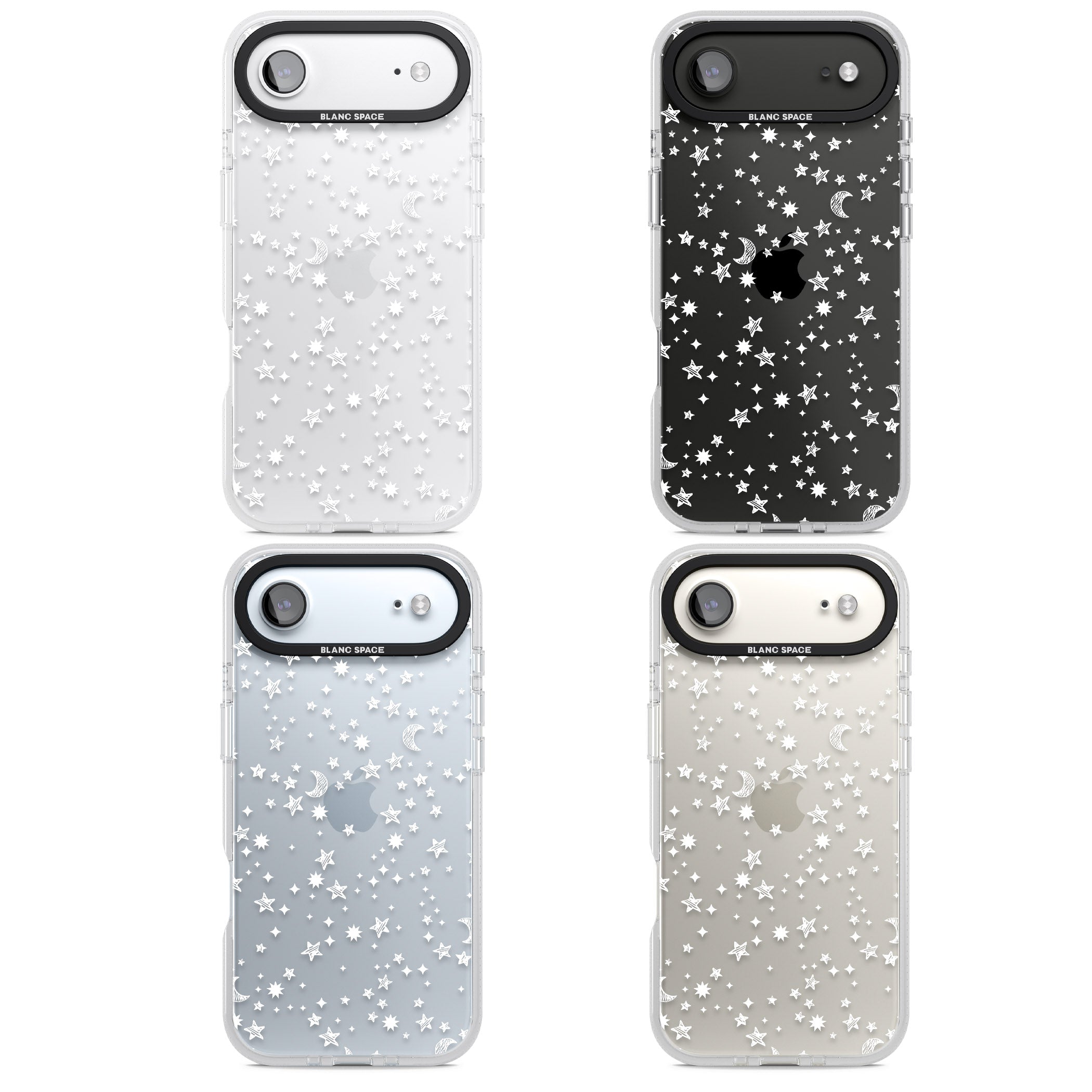 White Cosmic Galaxy Pattern iPhone 17 Air Impact Air Clear Phone Case APT Impact Protection