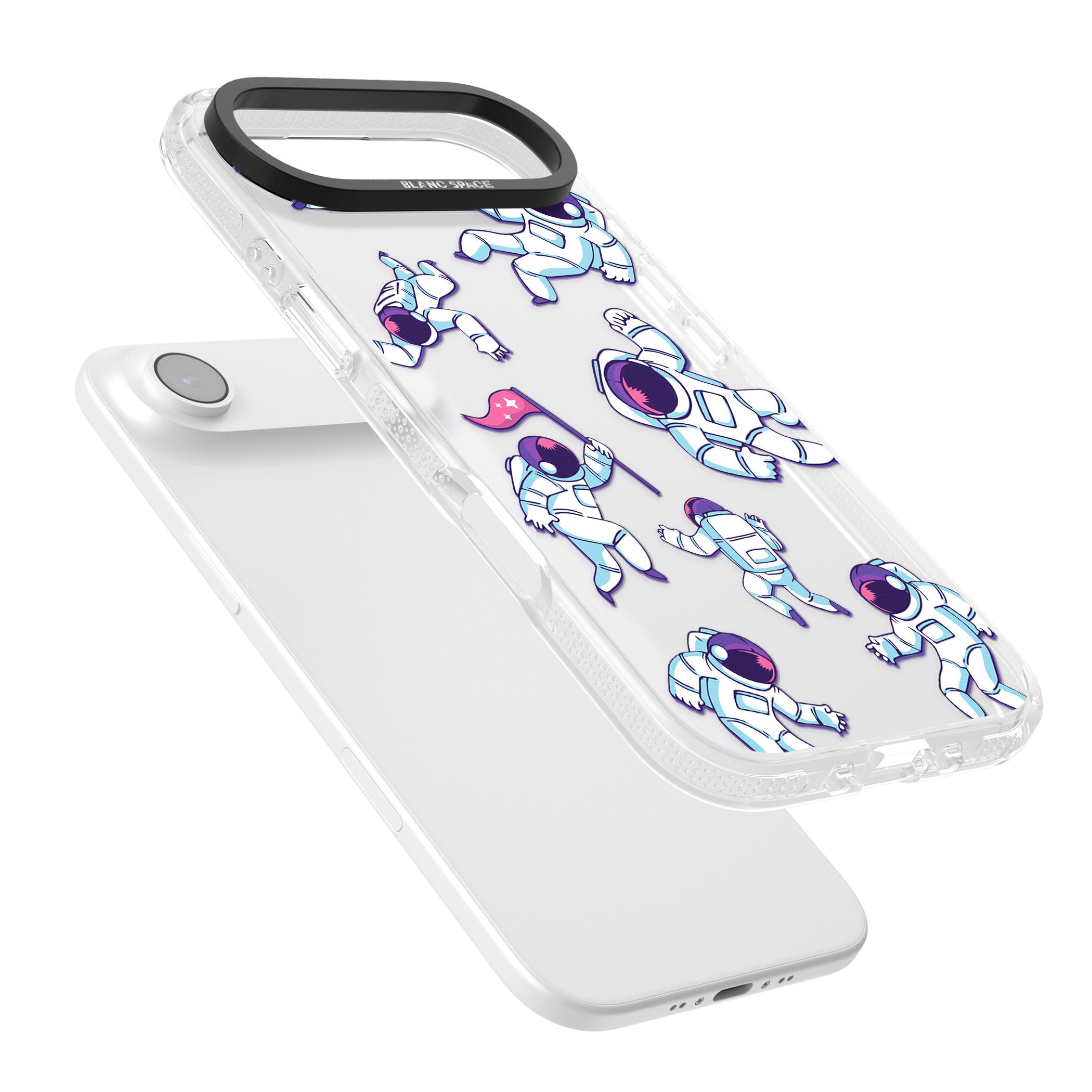 Astronaut Pattern iPhone 17 Air Impact Air Clear Phone Case Colours