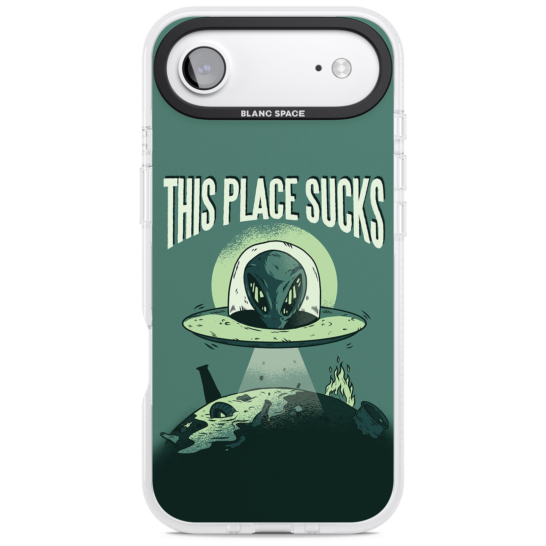 Earth Sucks iPhone 17 Air Impact Air Clear Phone Case
