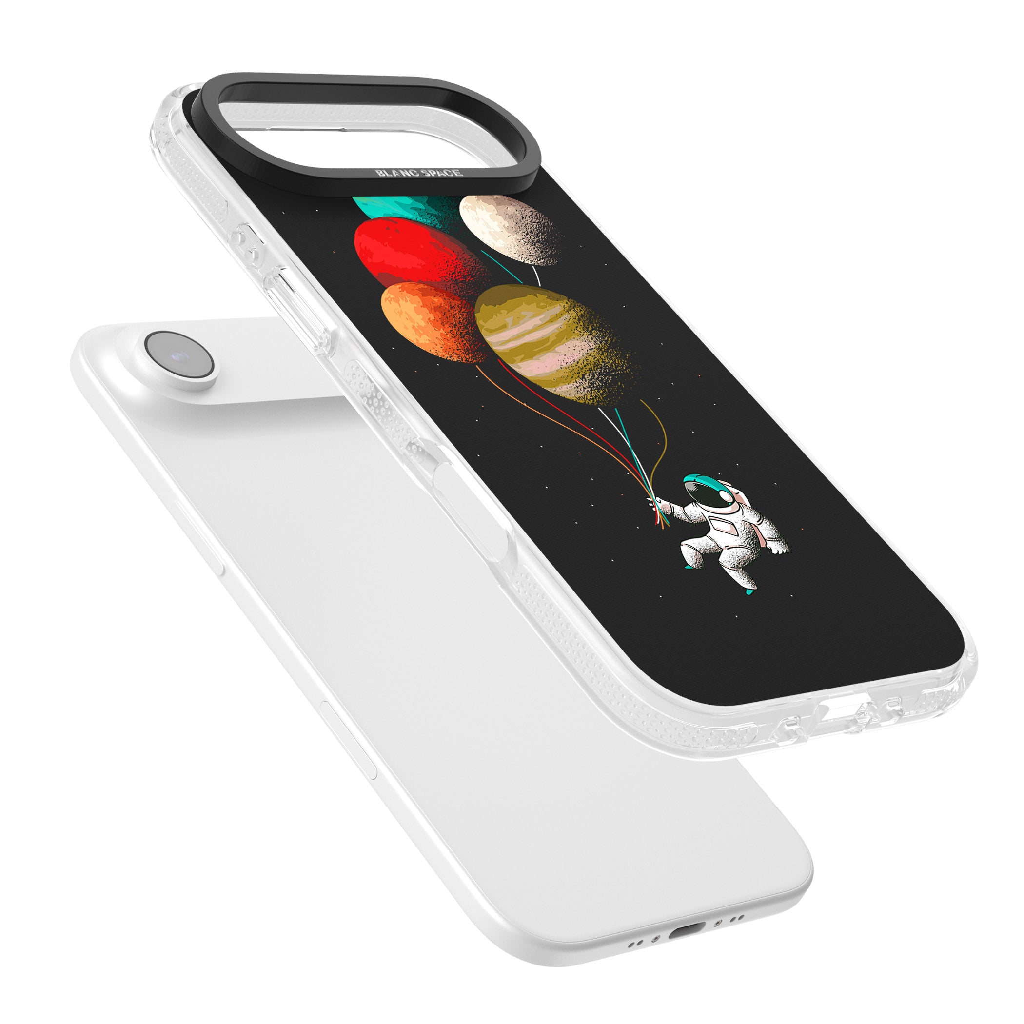 Astronaut Balloon Planets iPhone 17 Air Impact Air Clear Phone Case Colours