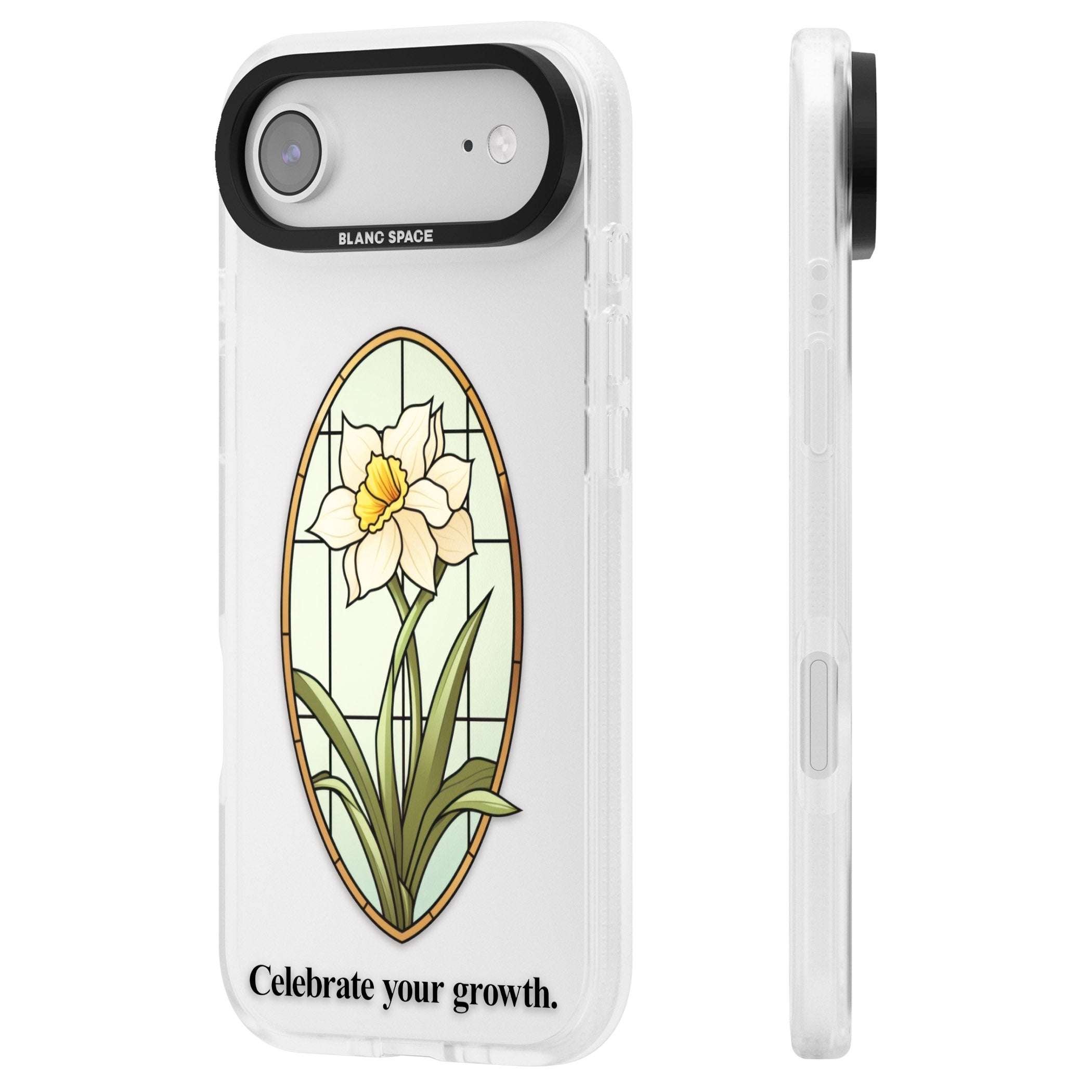 Celebrate Your Growth iPhone 17 Air Impact Air Clear Phone Case Side Profile