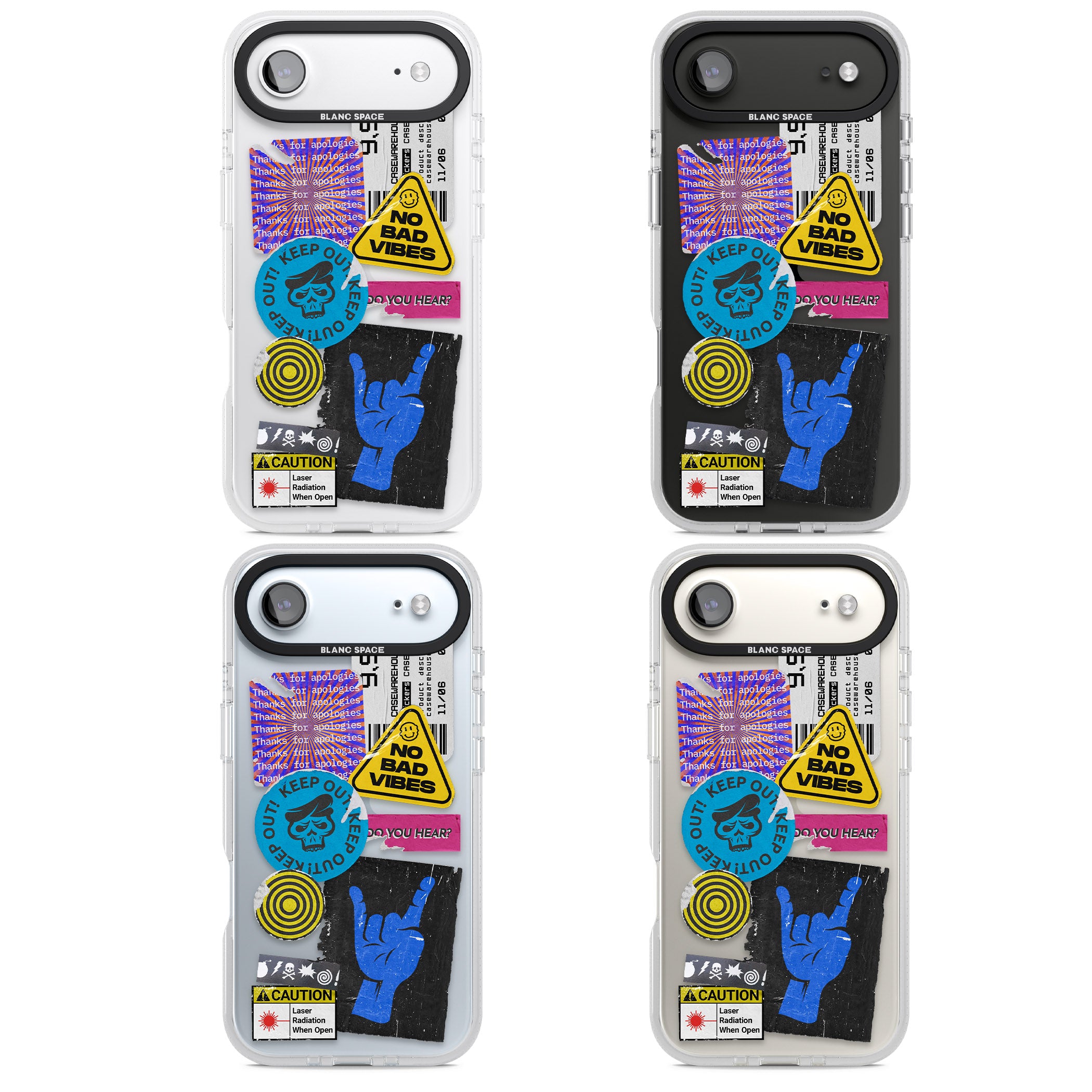 No Bad Vibes Sticker Mix iPhone 17 Air Impact Air Clear Phone Case APT Impact Protection