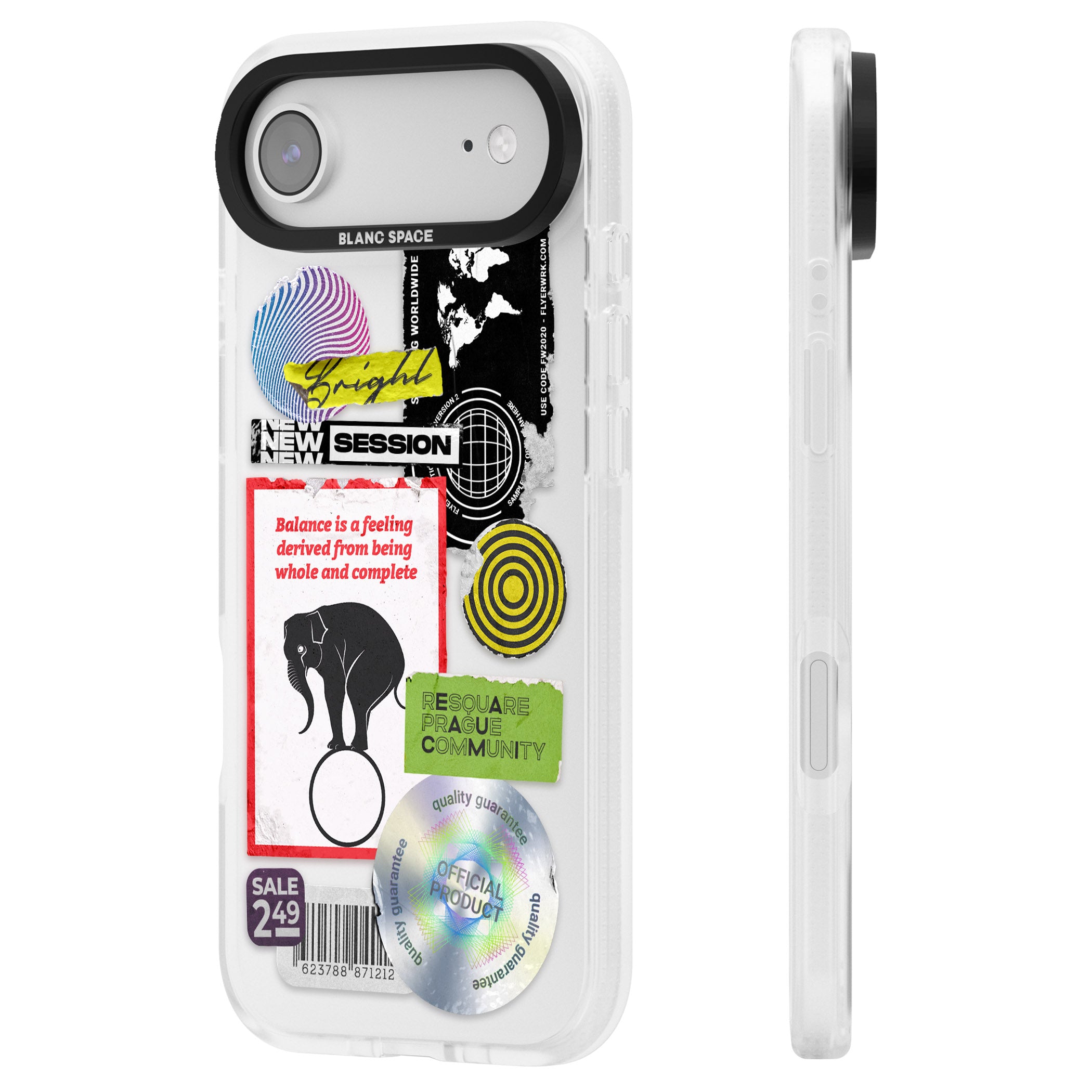 Peeled Sticker Mix iPhone 17 Air Impact Air Clear Phone Case Side Profile
