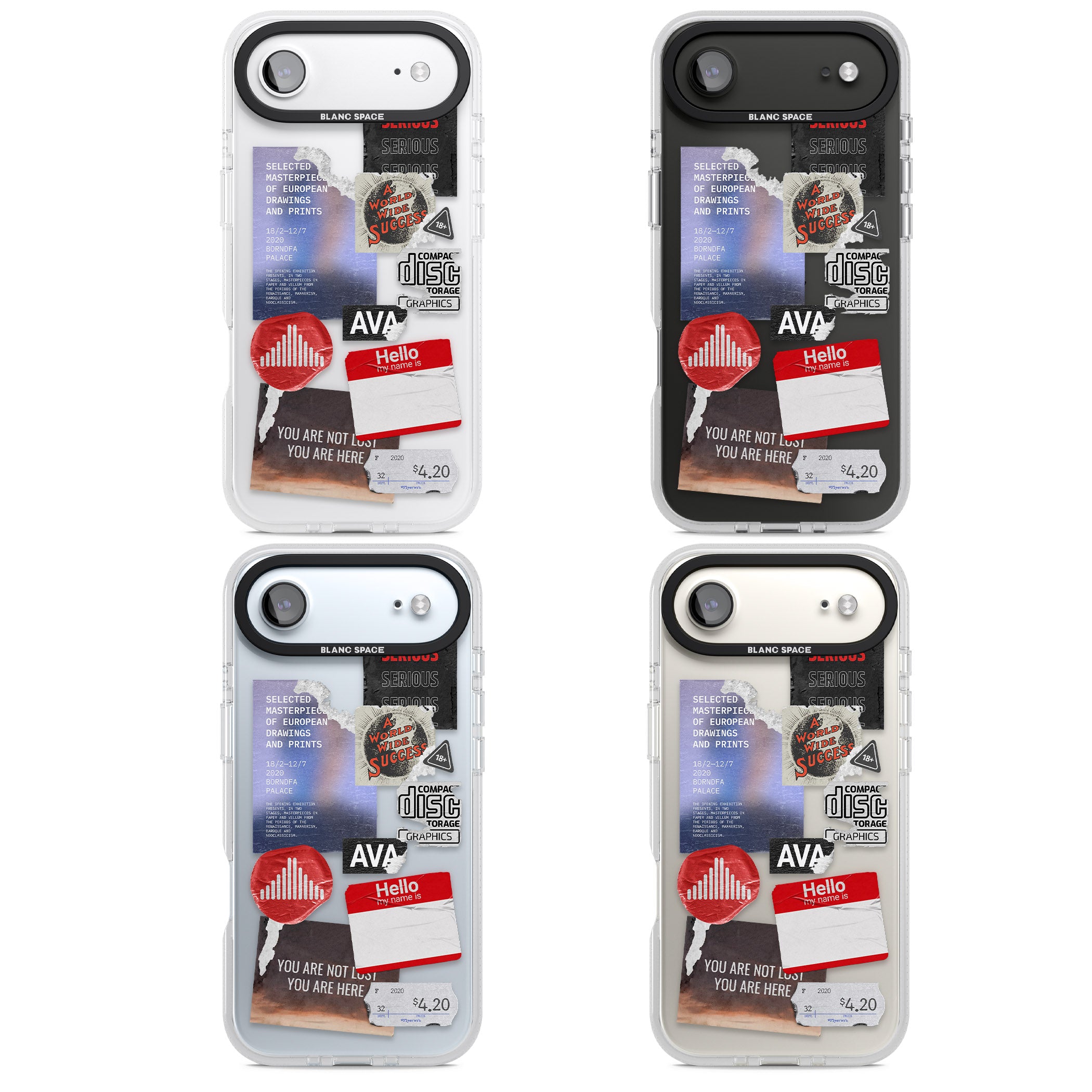 Red & Black Sticker Mix iPhone 17 Air Impact Air Clear Phone Case APT Impact Protection