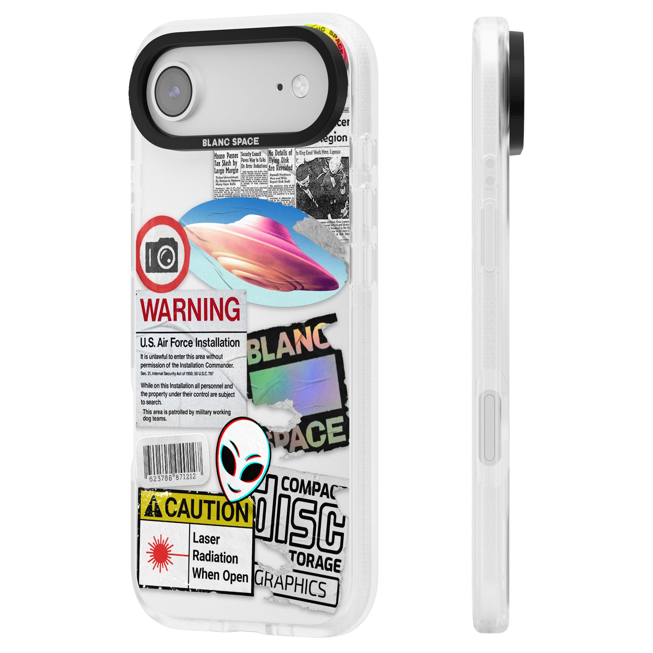 Cosmic Encounters iPhone 17 Air Impact Air Clear Phone Case Side Profile
