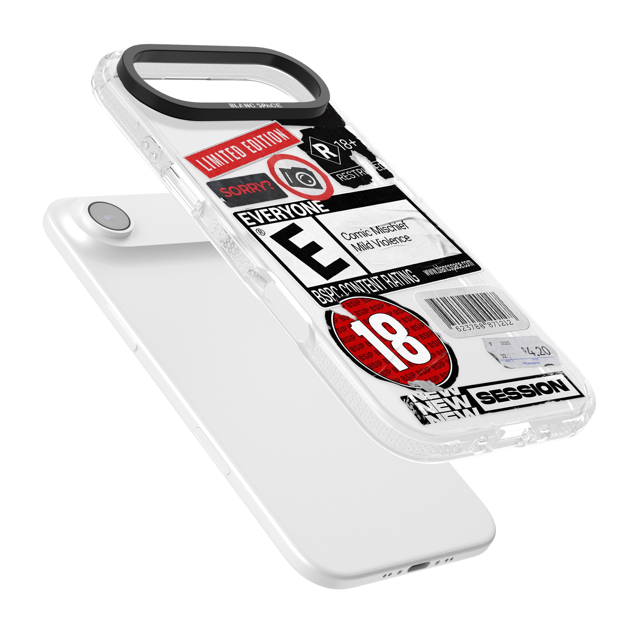 Rated 18+ Sticker Mix iPhone 17 Air Impact Air Clear Phone Case Colours