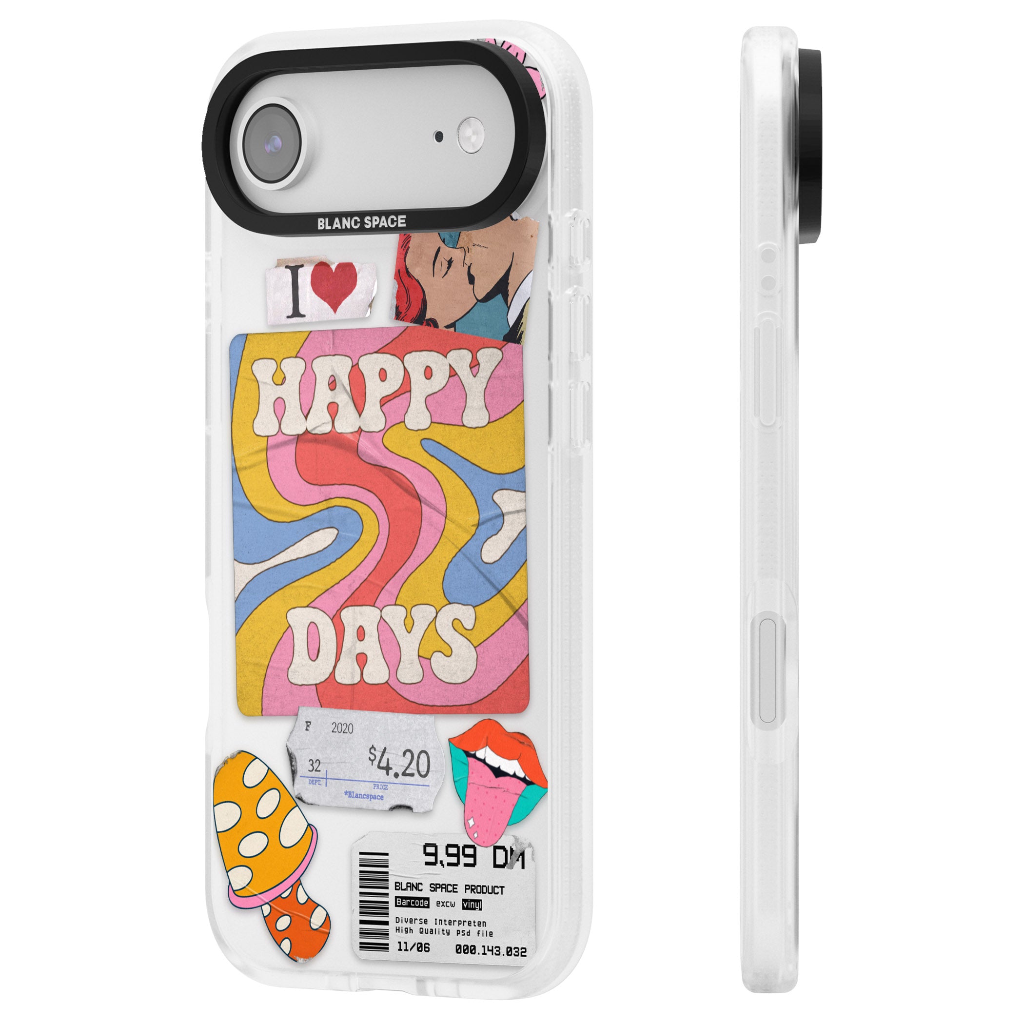 Groovy Trip iPhone 17 Air Impact Air Clear Phone Case Side Profile