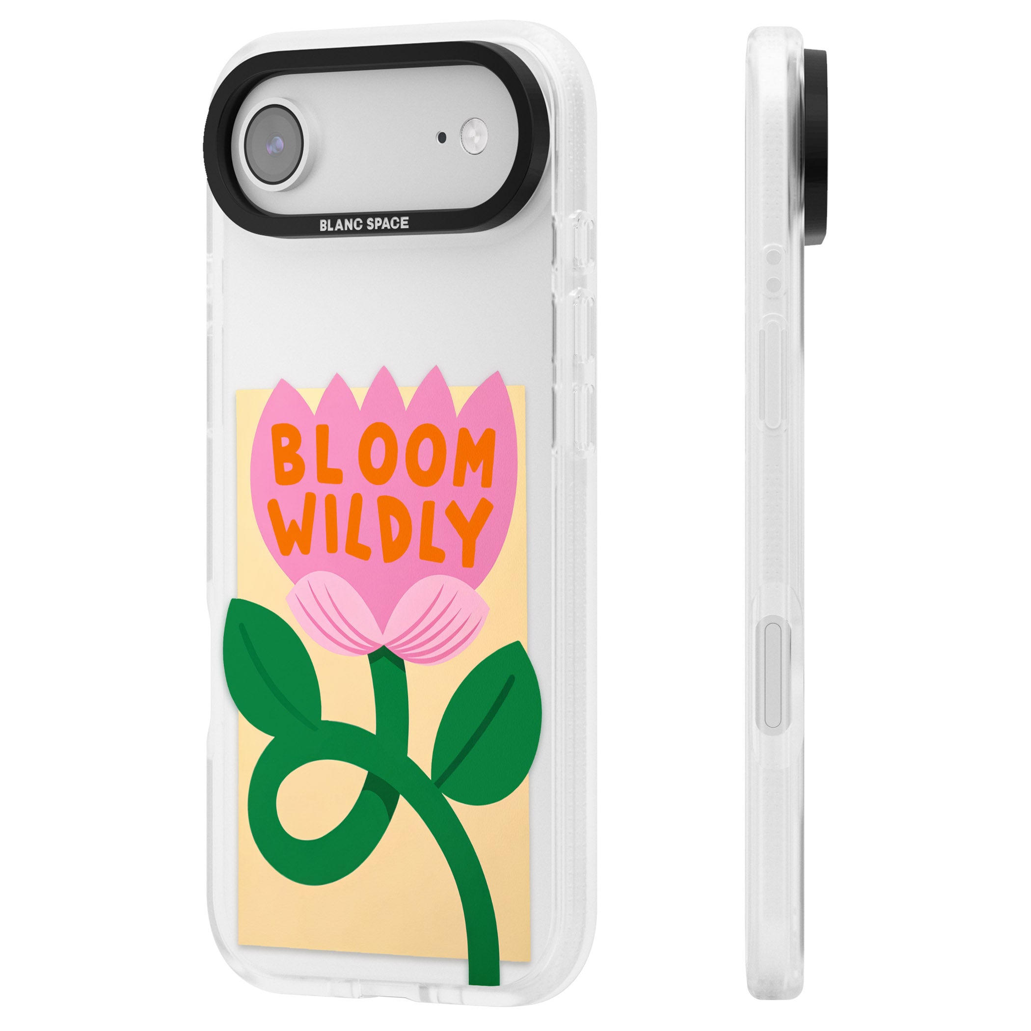 Bloom Wildly iPhone 17 Air Impact Air Clear Phone Case Side Profile