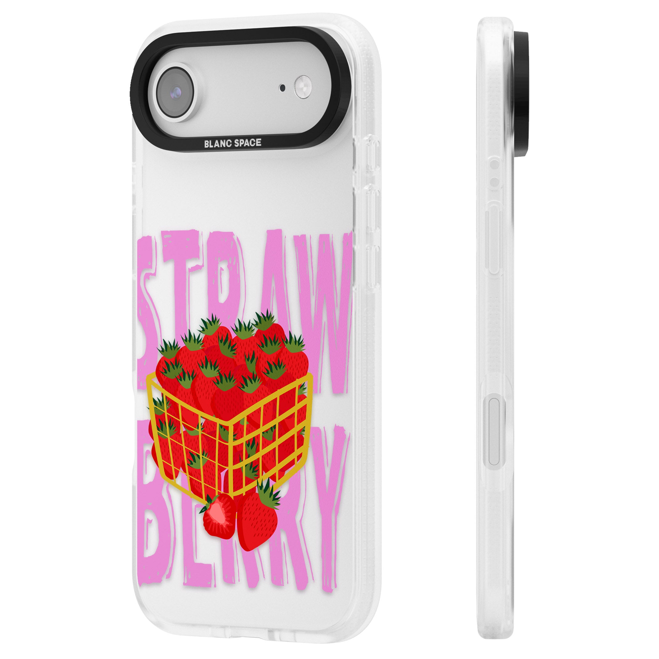 Strawberry Basket iPhone 17 Air Impact Air Clear Phone Case Side Profile