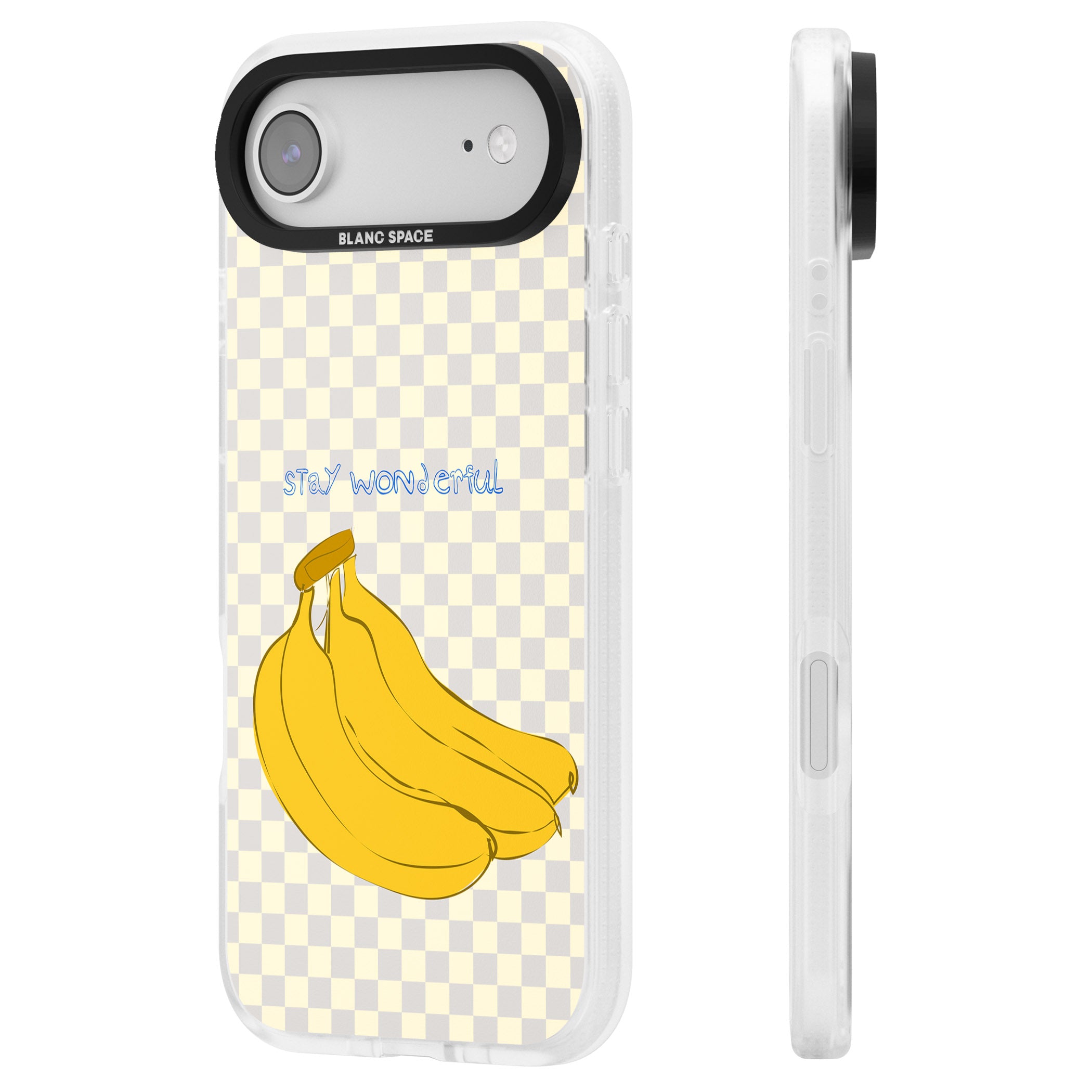Stay Wonderful Banana iPhone 17 Air Impact Air Clear Phone Case Side Profile
