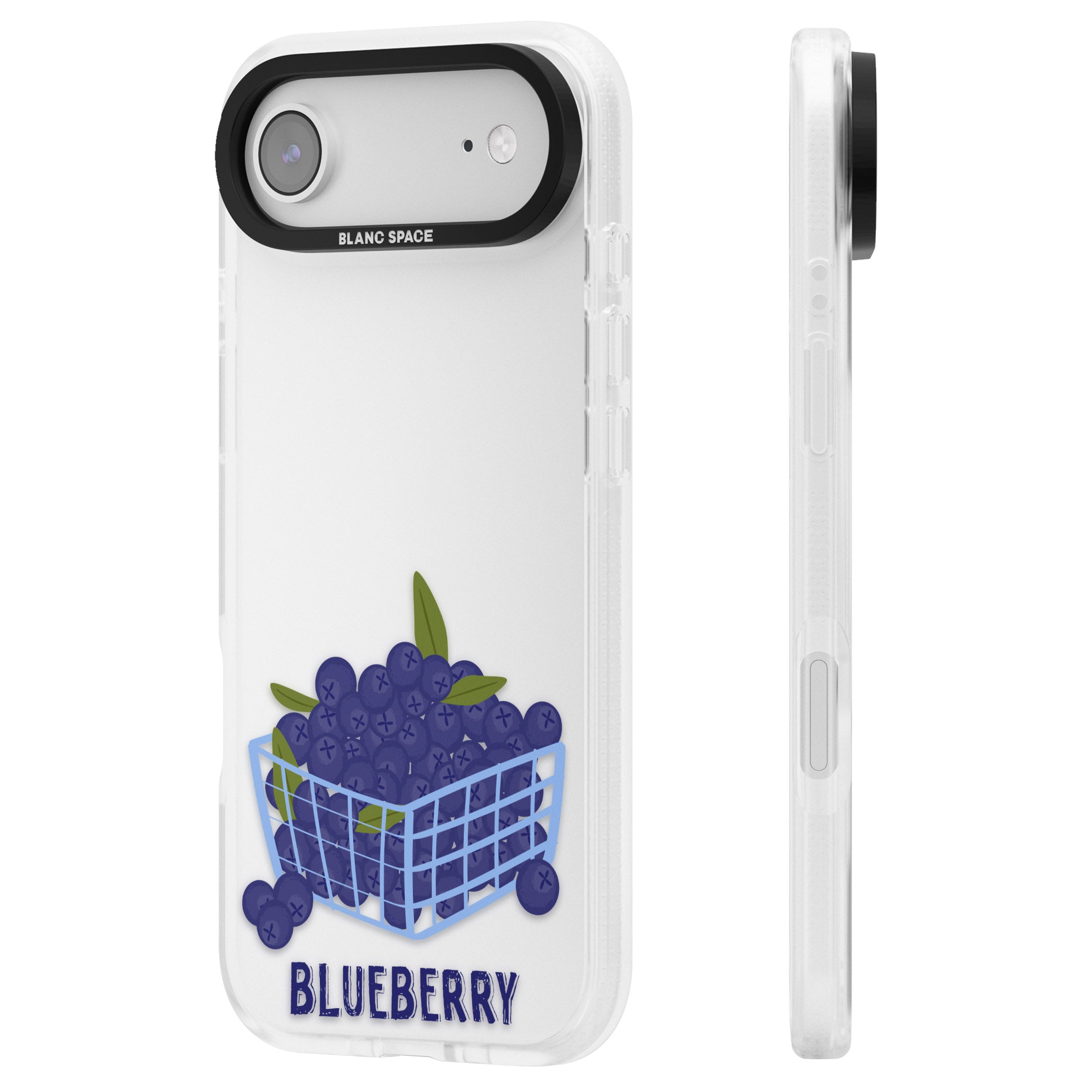 Blueberry Basket iPhone 17 Air Impact Air Clear Phone Case Side Profile