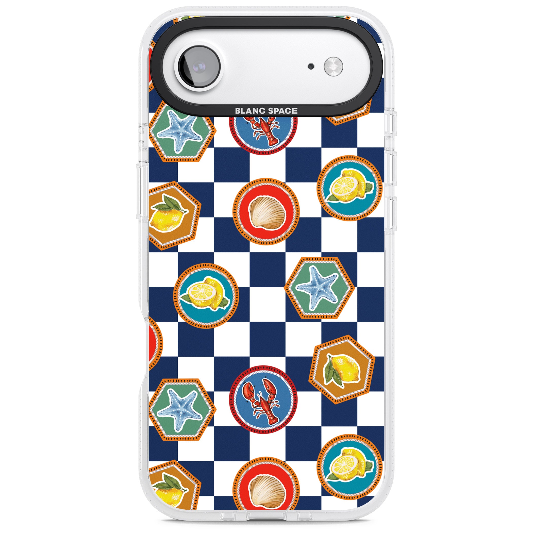 Coastal Check Pattern iPhone 17 Air Impact Air Clear Phone Case