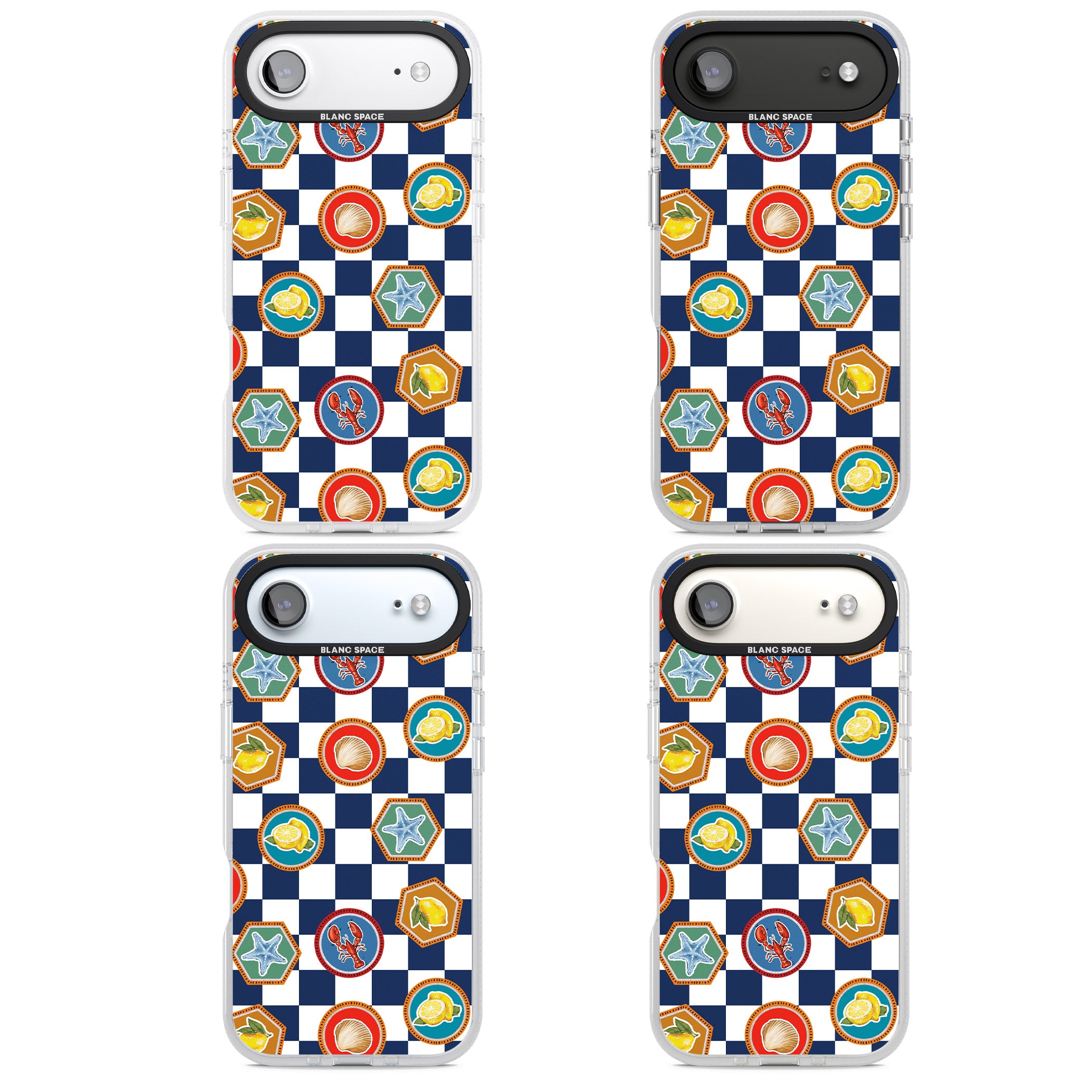 Coastal Check Pattern iPhone 17 Air Impact Air Clear Phone Case APT Impact Protection