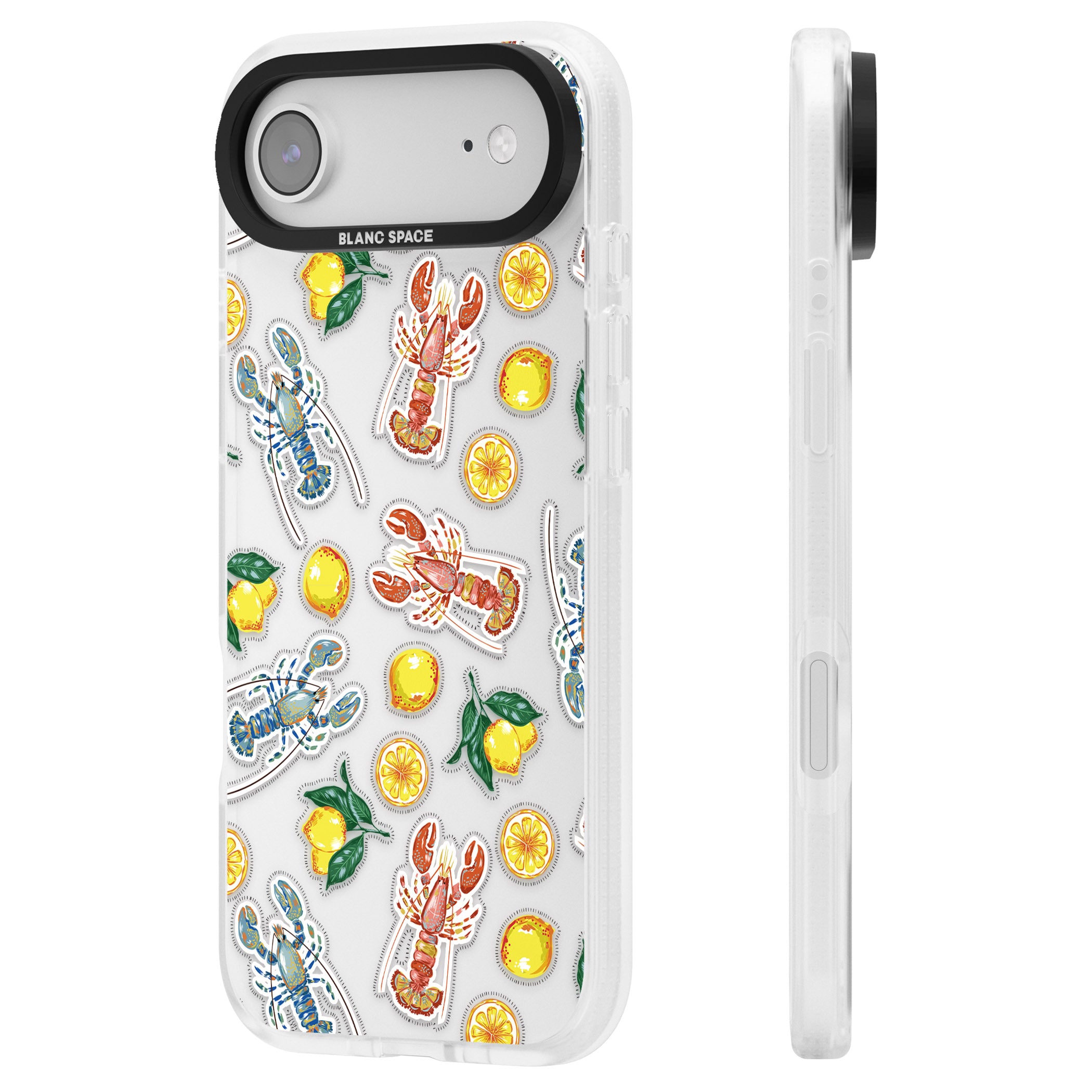 Lemons & Lobsters iPhone 17 Air Impact Air Clear Phone Case Side Profile