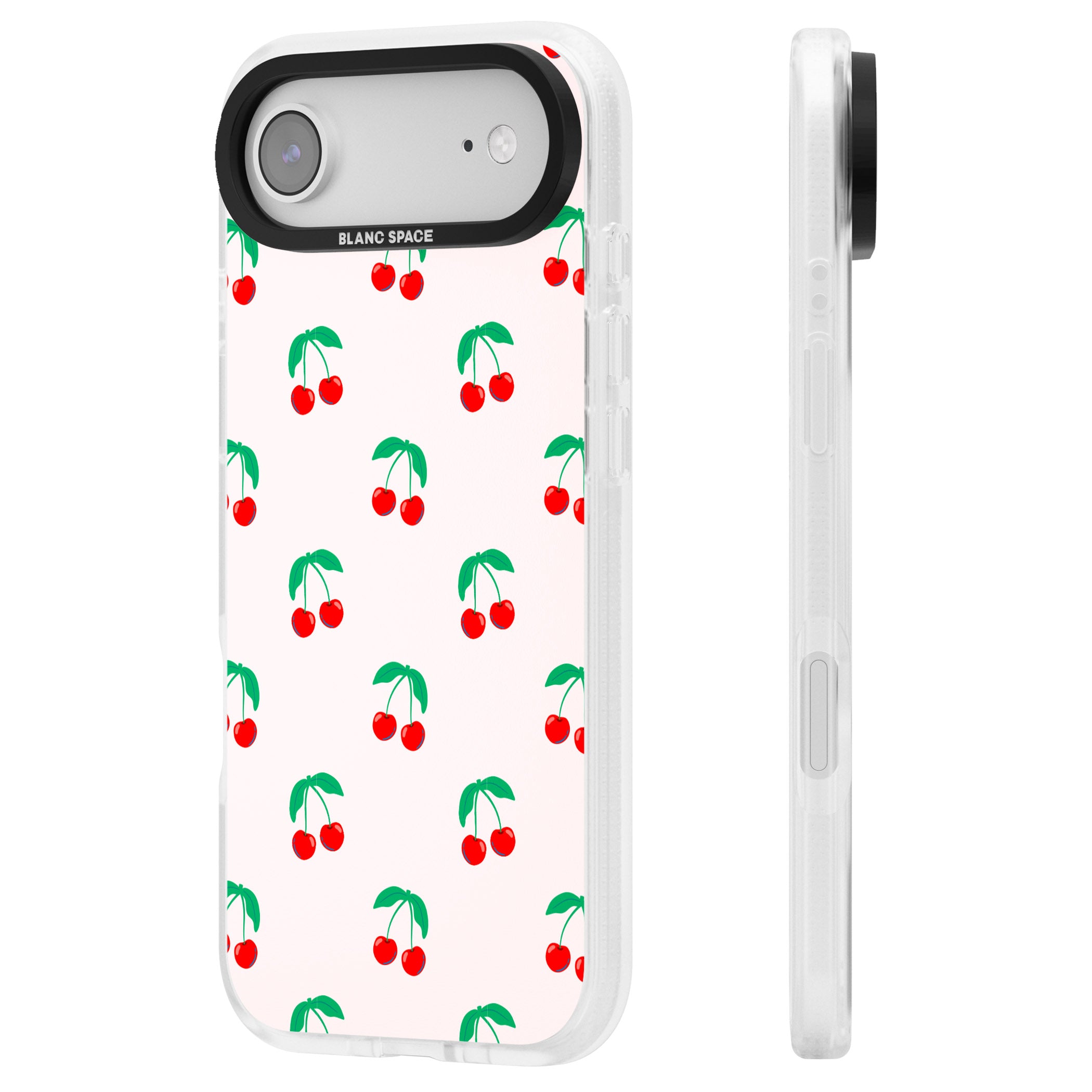 Cute Cherry Pattern iPhone 17 Air Impact Air Clear Phone Case Side Profile