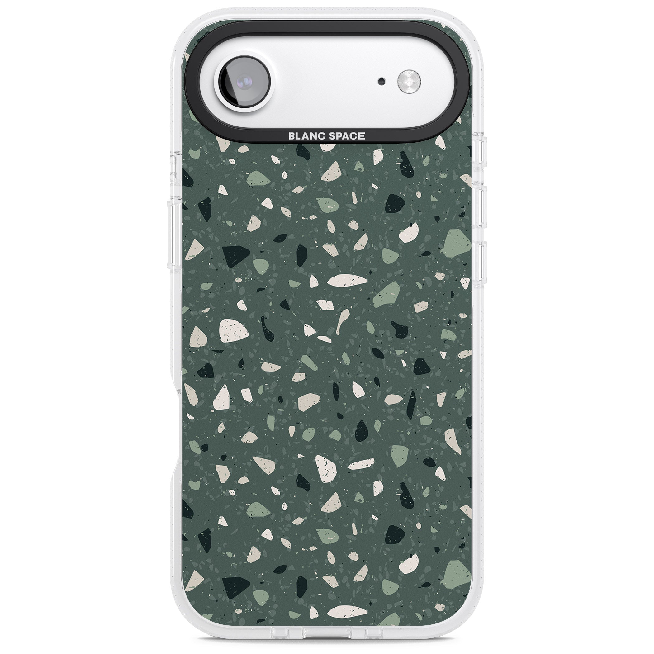 Green & Cream Terrazzo Pattern iPhone 17 Air Impact Air Clear Phone Case