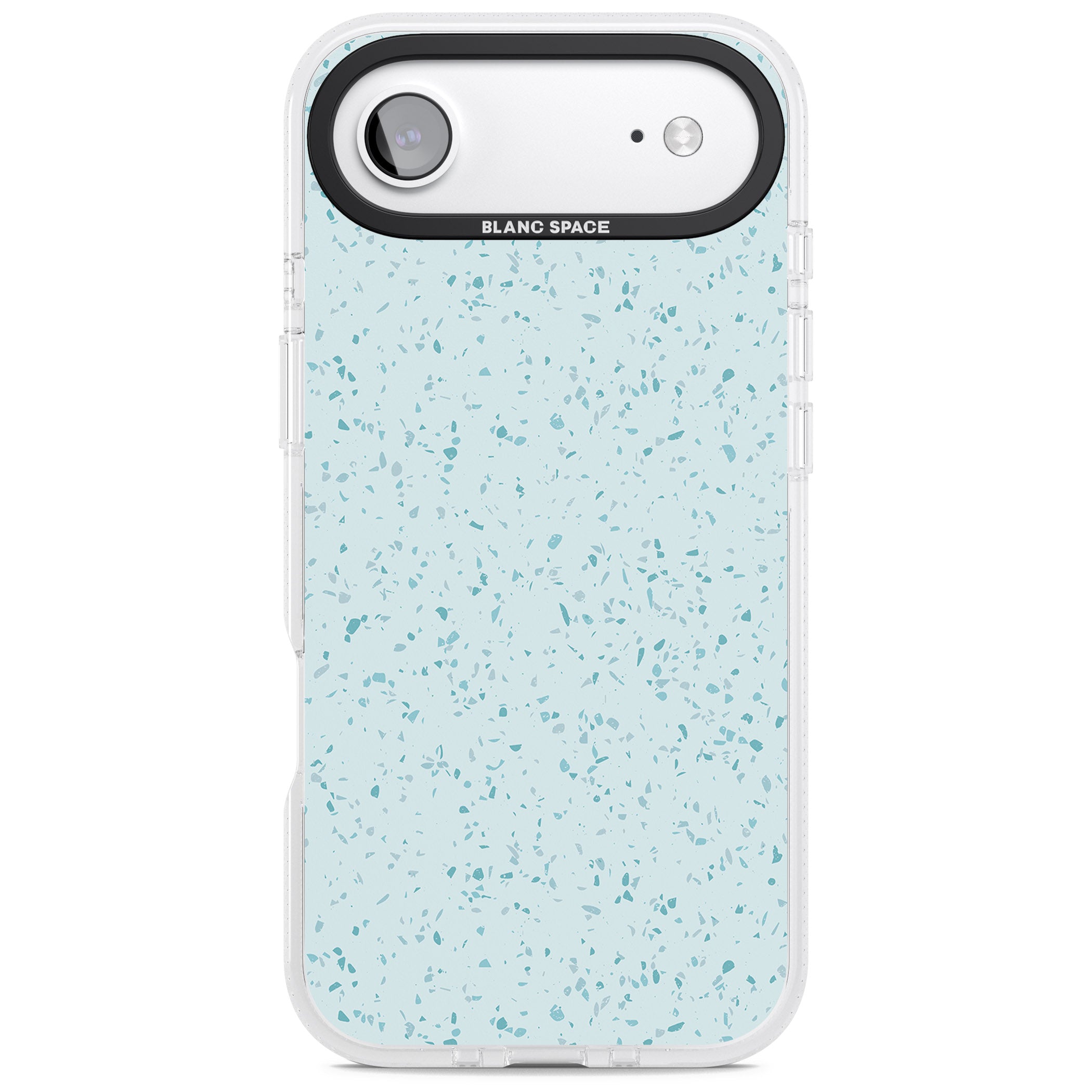 Light Blue Terrazzo Pattern iPhone 17 Air Impact Air Clear Phone Case