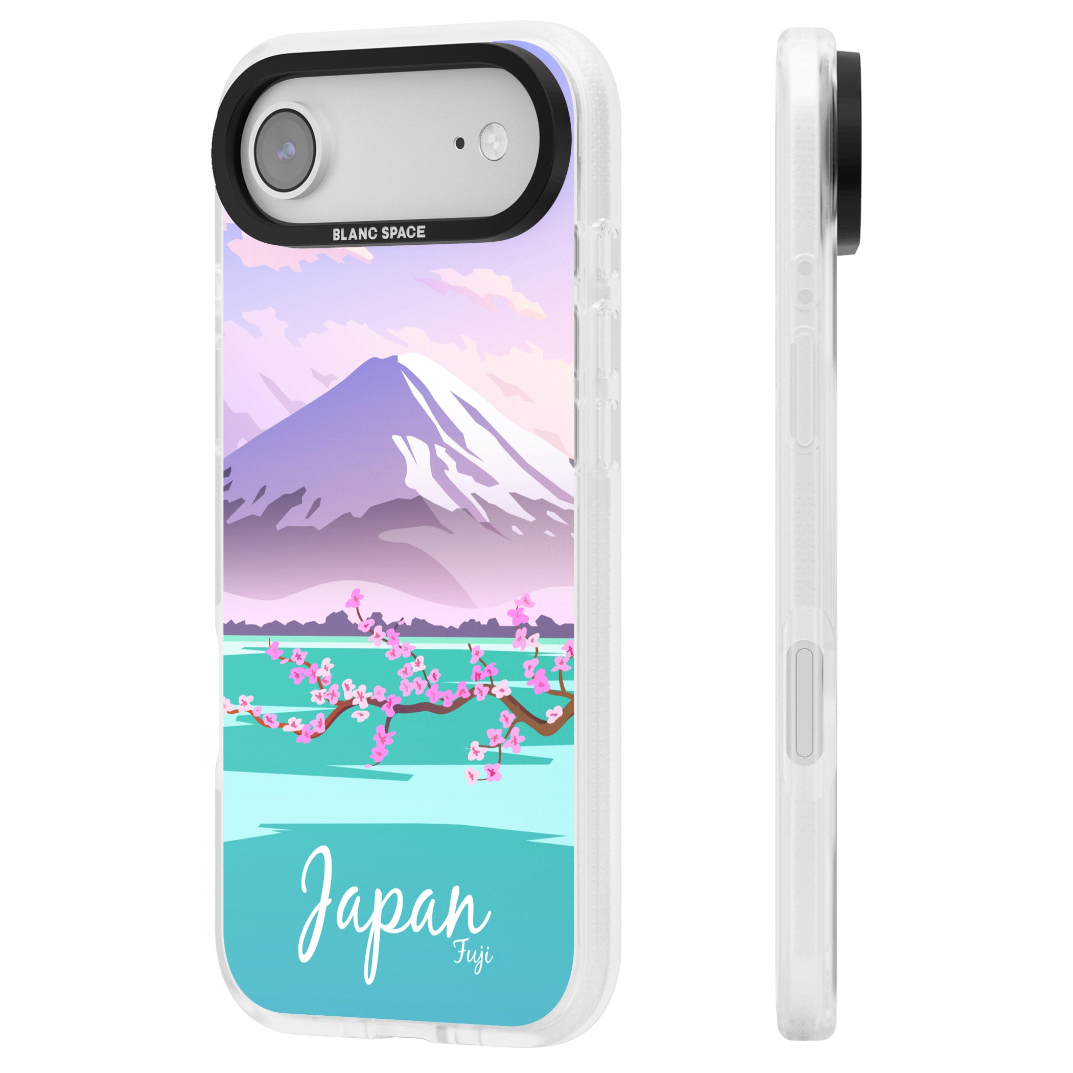 Vintage Travel Poster Japan iPhone 17 Air Impact Air Clear Phone Case Side Profile