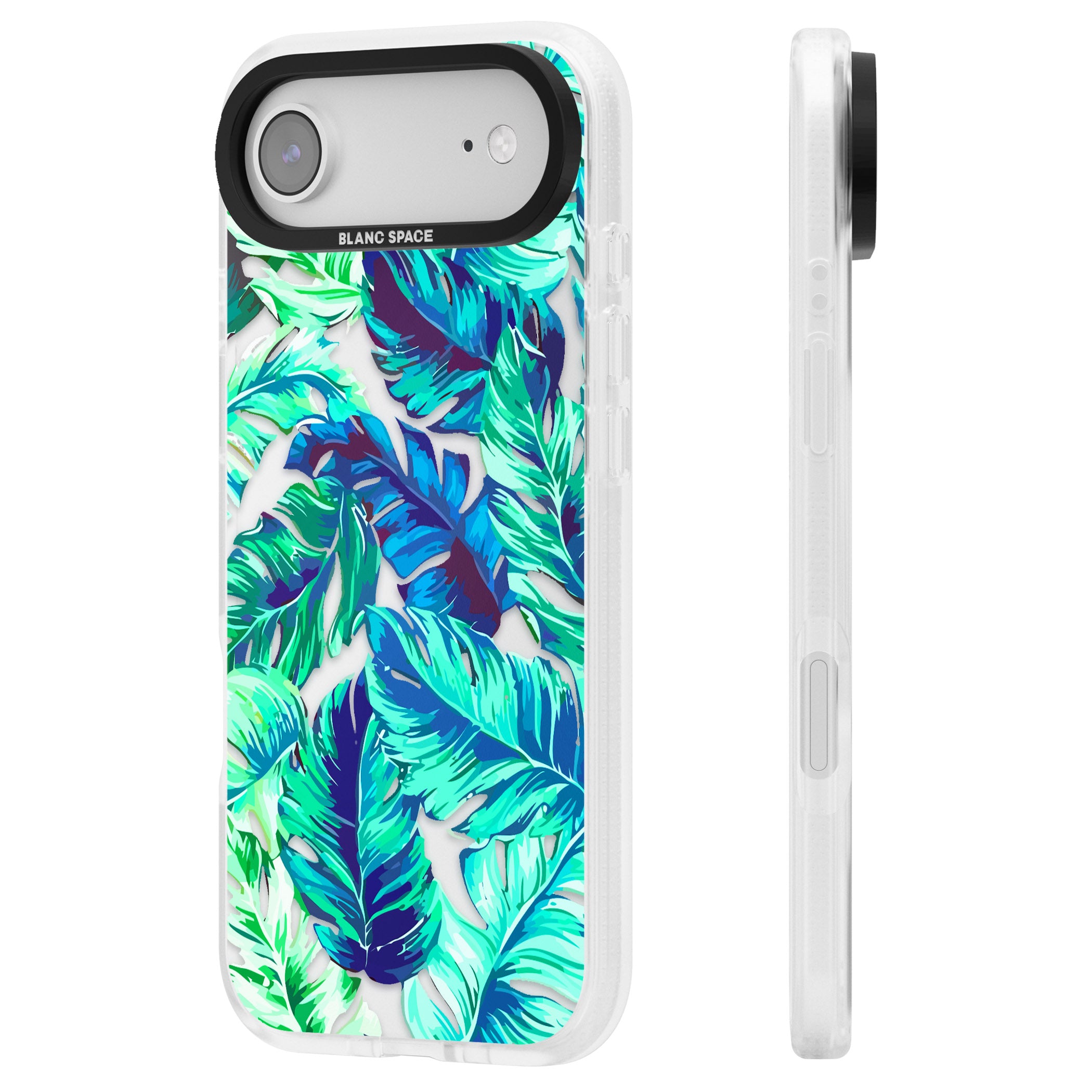 Tropical Palms iPhone 17 Air Impact Air Clear Phone Case Side Profile