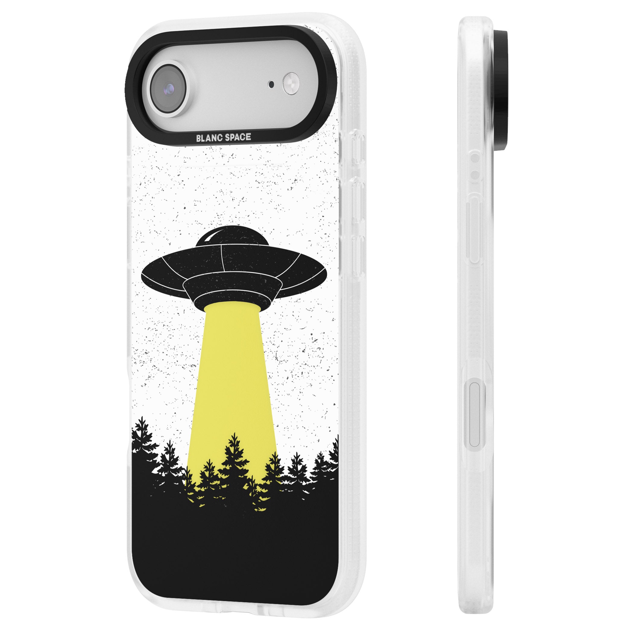 Alien Abduction iPhone 17 Air Impact Air Clear Phone Case Side Profile