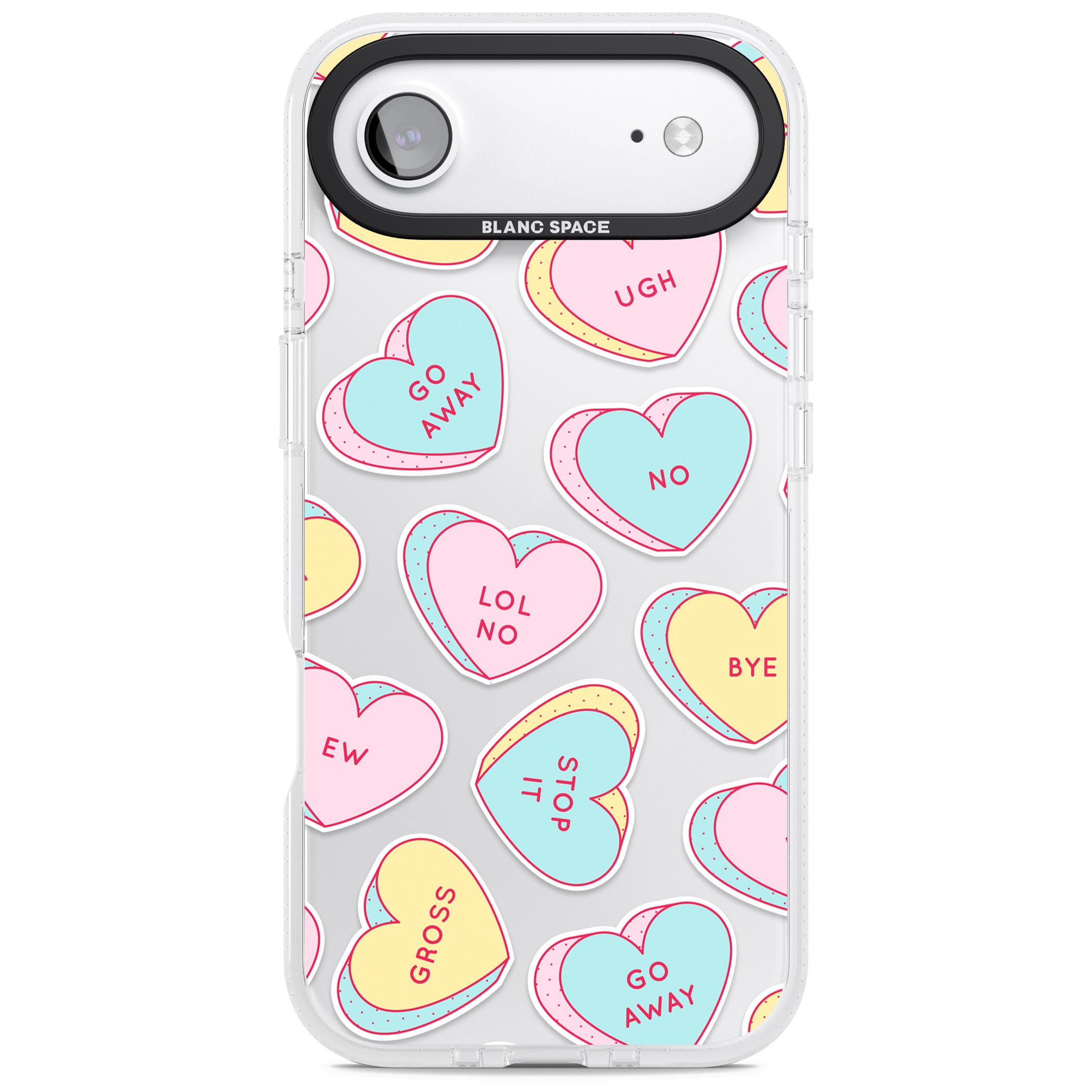 Sarcastic Love Hearts iPhone 17 Air Impact Air Clear Phone Case