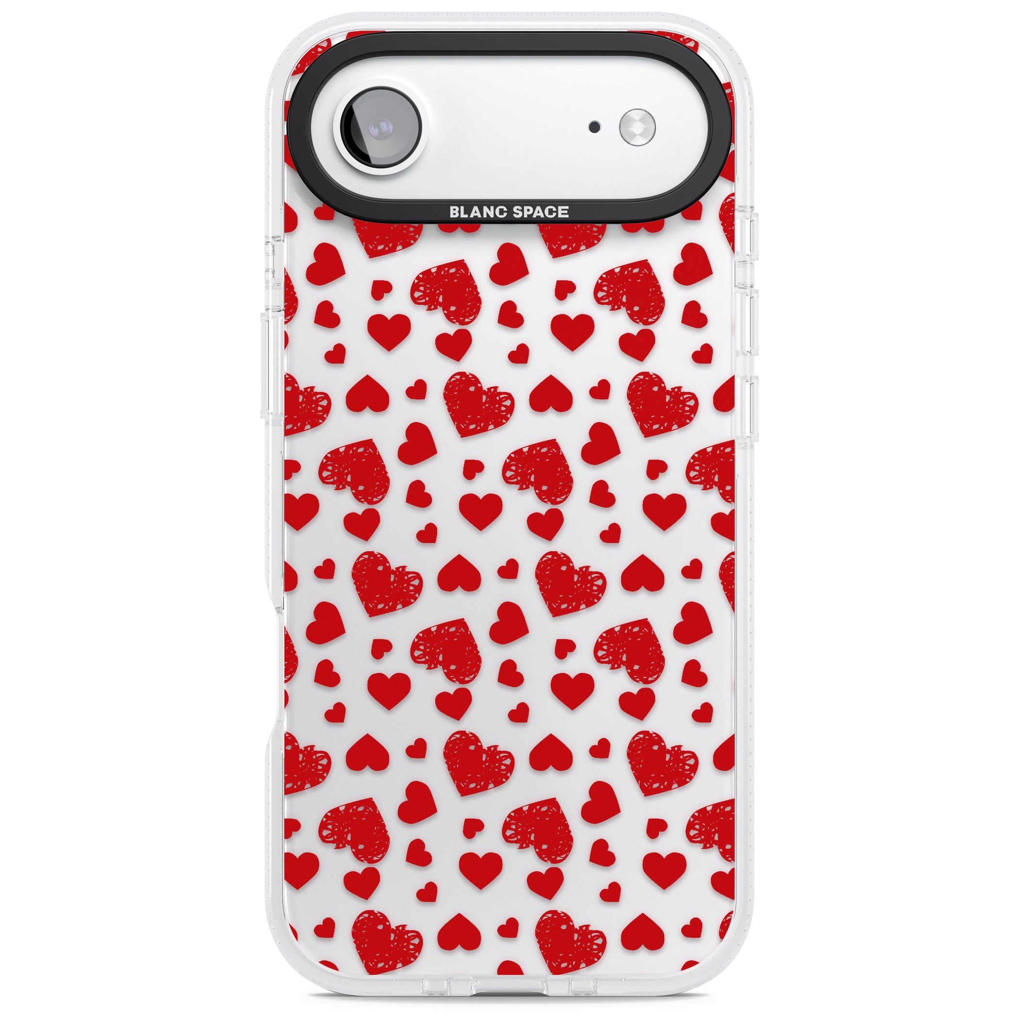 Red Heart Pattern Classic iPhone 17 Air Impact Air Clear Phone Case