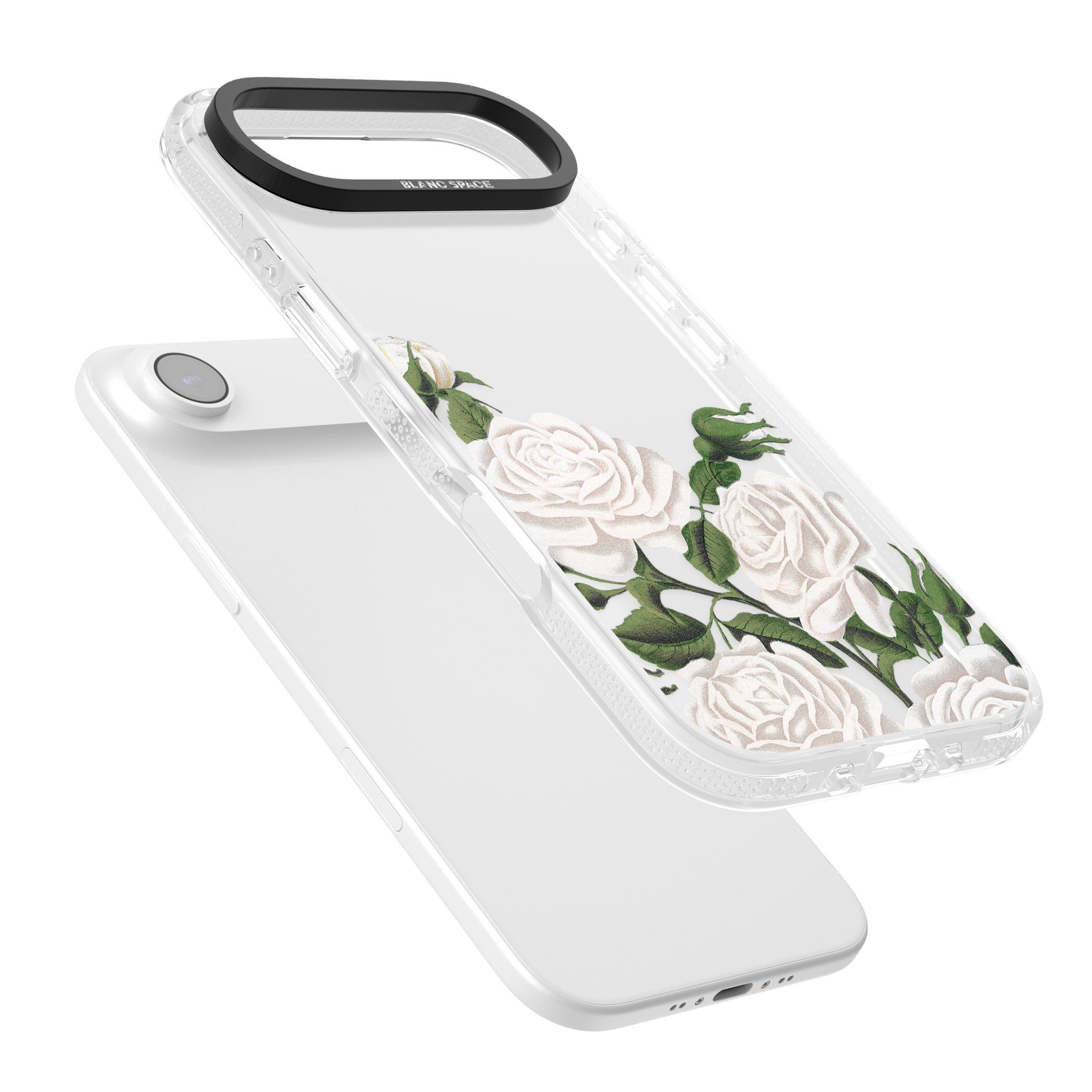 White Vintage Painted Flowers iPhone 17 Air Impact Air Clear Phone Case Colours