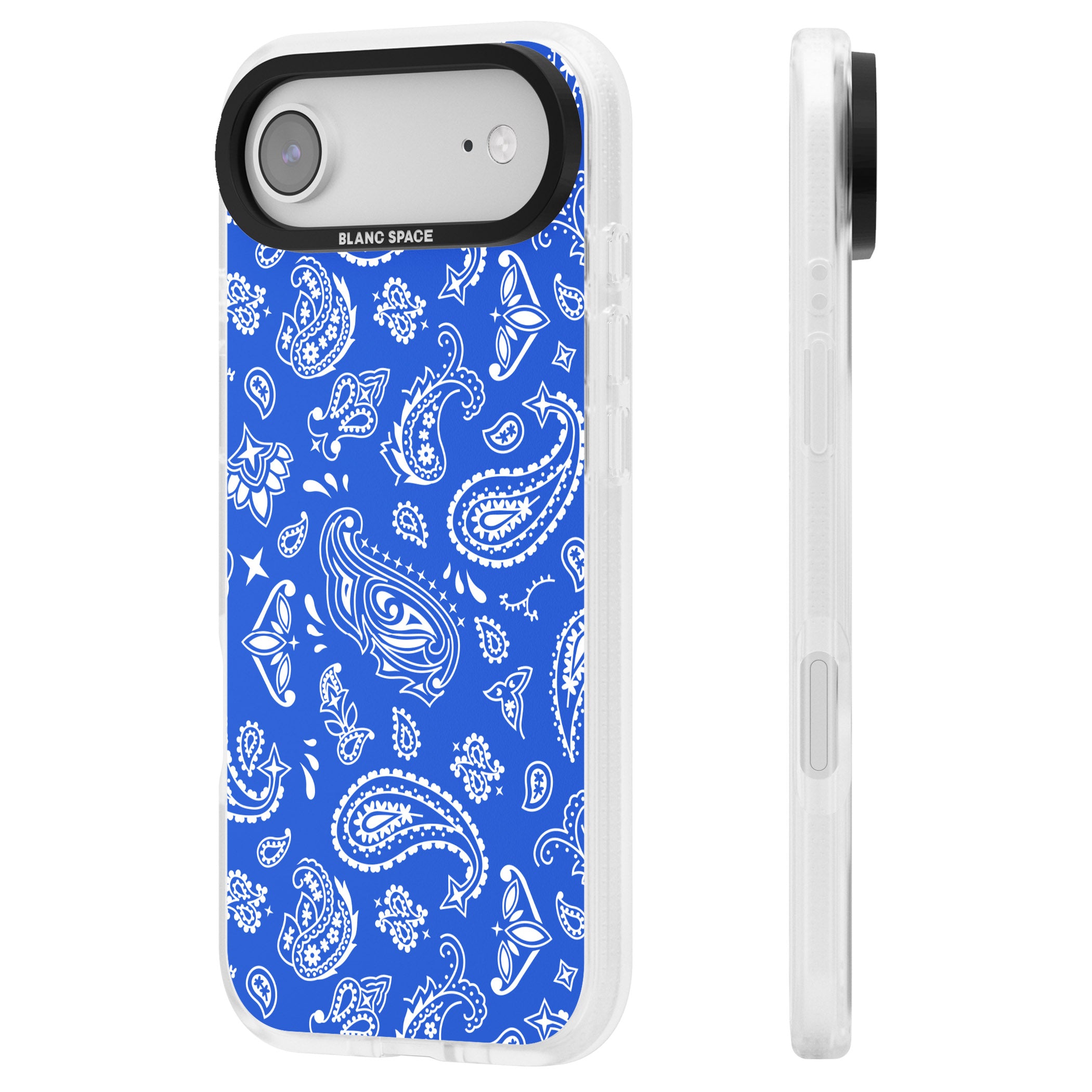 Blue Bandana iPhone 17 Air Impact Air Clear Phone Case Side Profile