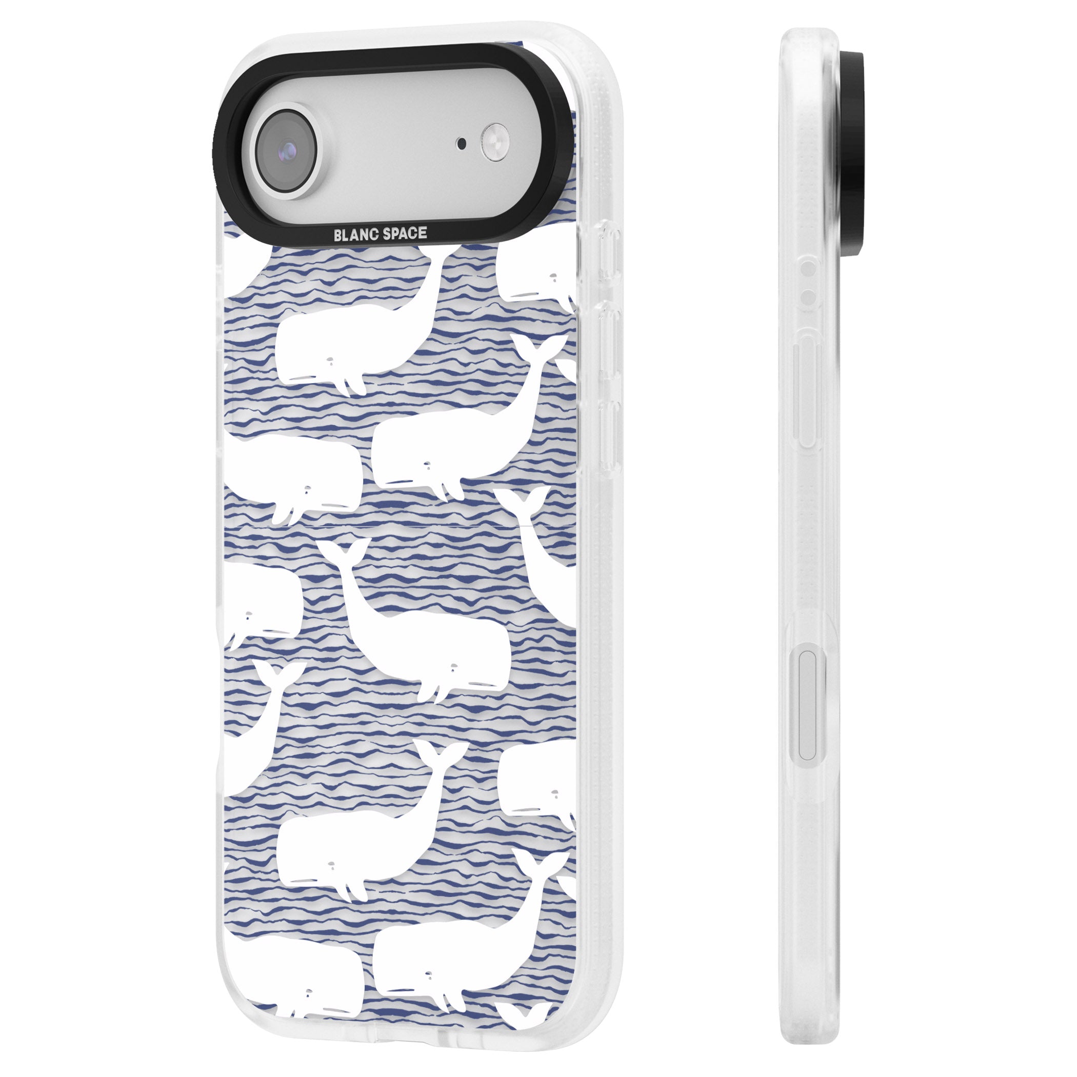 Whale Wave iPhone 17 Air Impact Air Clear Phone Case Side Profile