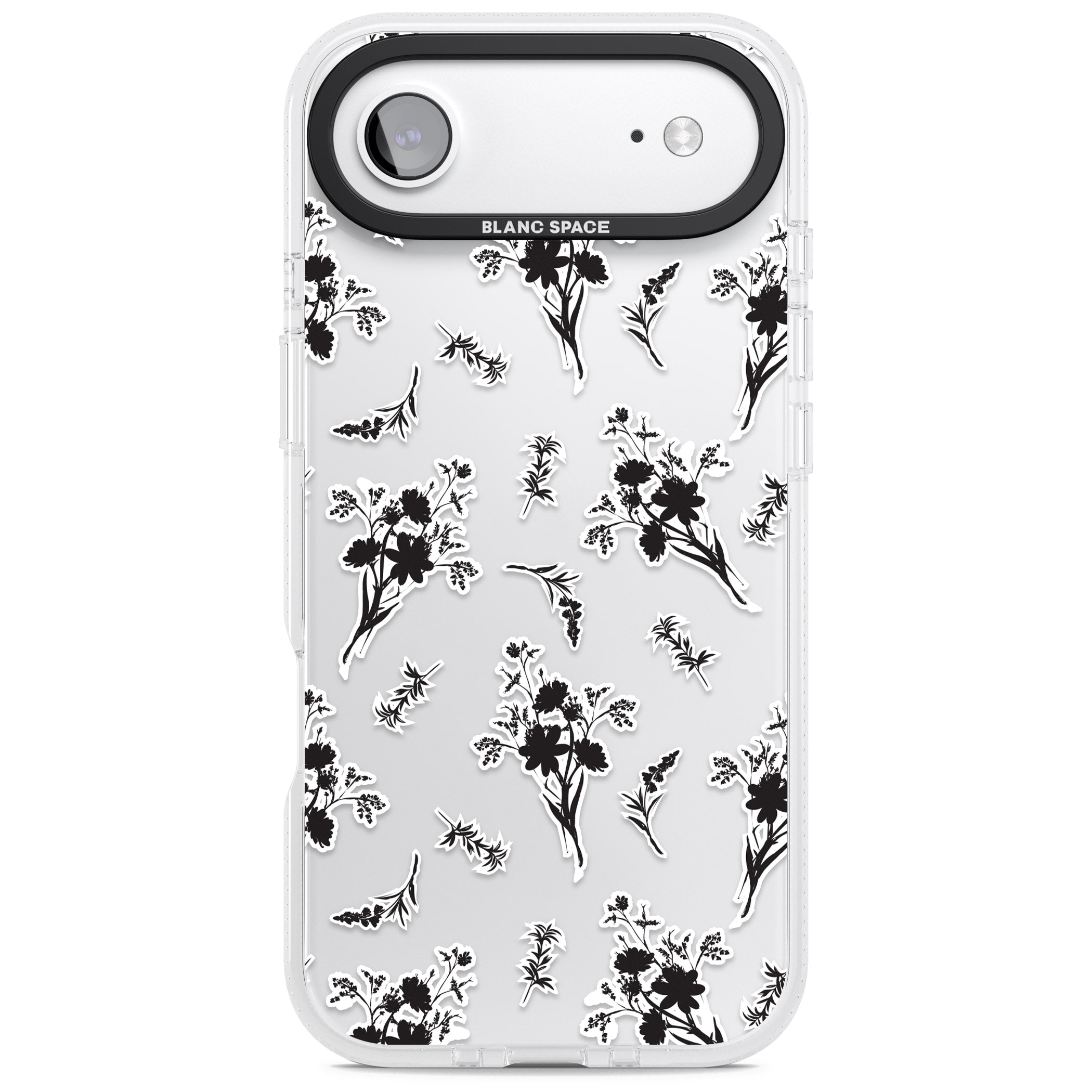 Black Sticker Wildflowers iPhone 17 Air Impact Air Clear Phone Case