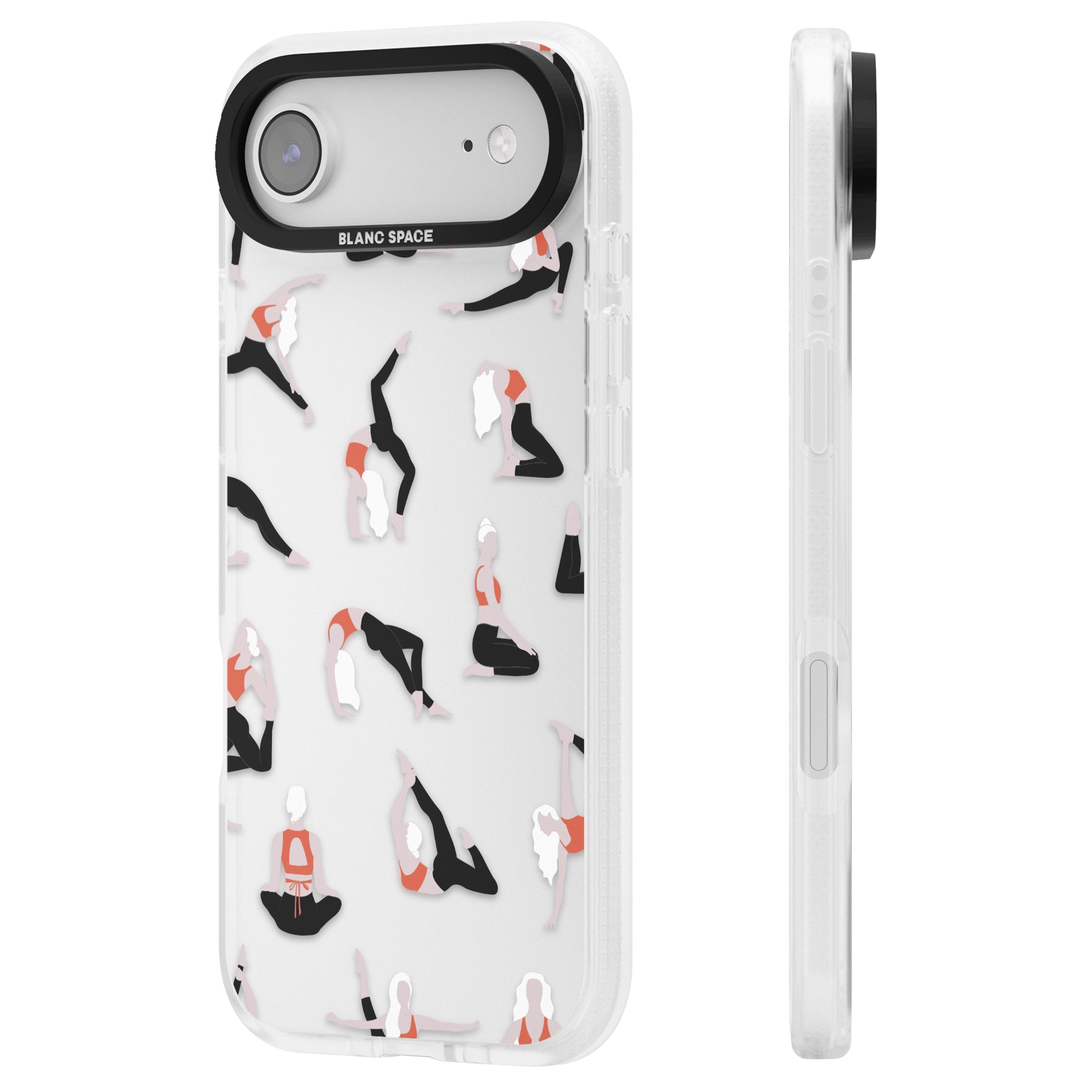Yoga Poses Clear iPhone 17 Air Impact Air Clear Phone Case Side Profile