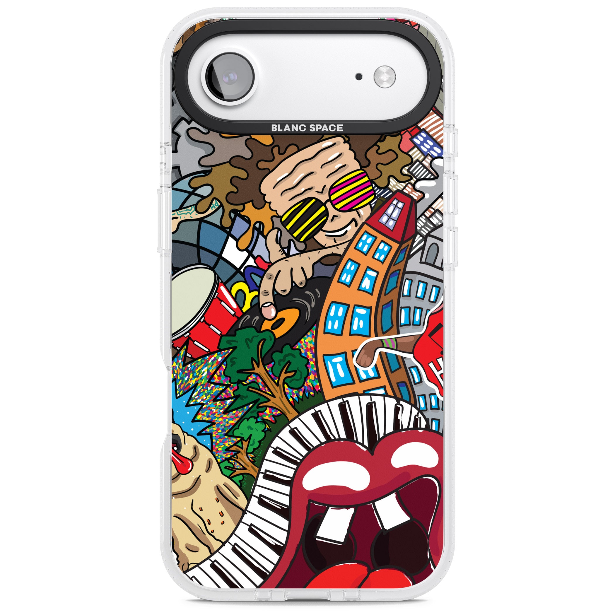 Funky Music City iPhone 17 Air Impact Air Clear Phone Case