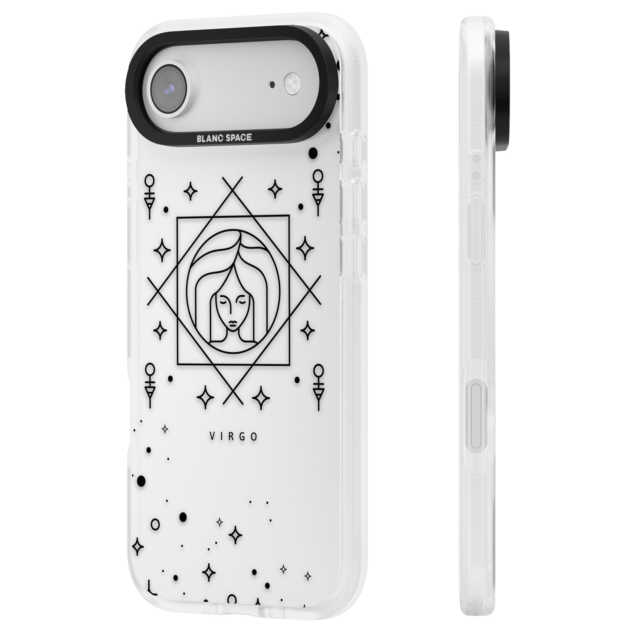 Virgo Emblem iPhone 17 Air Impact Air Clear Phone Case Side Profile