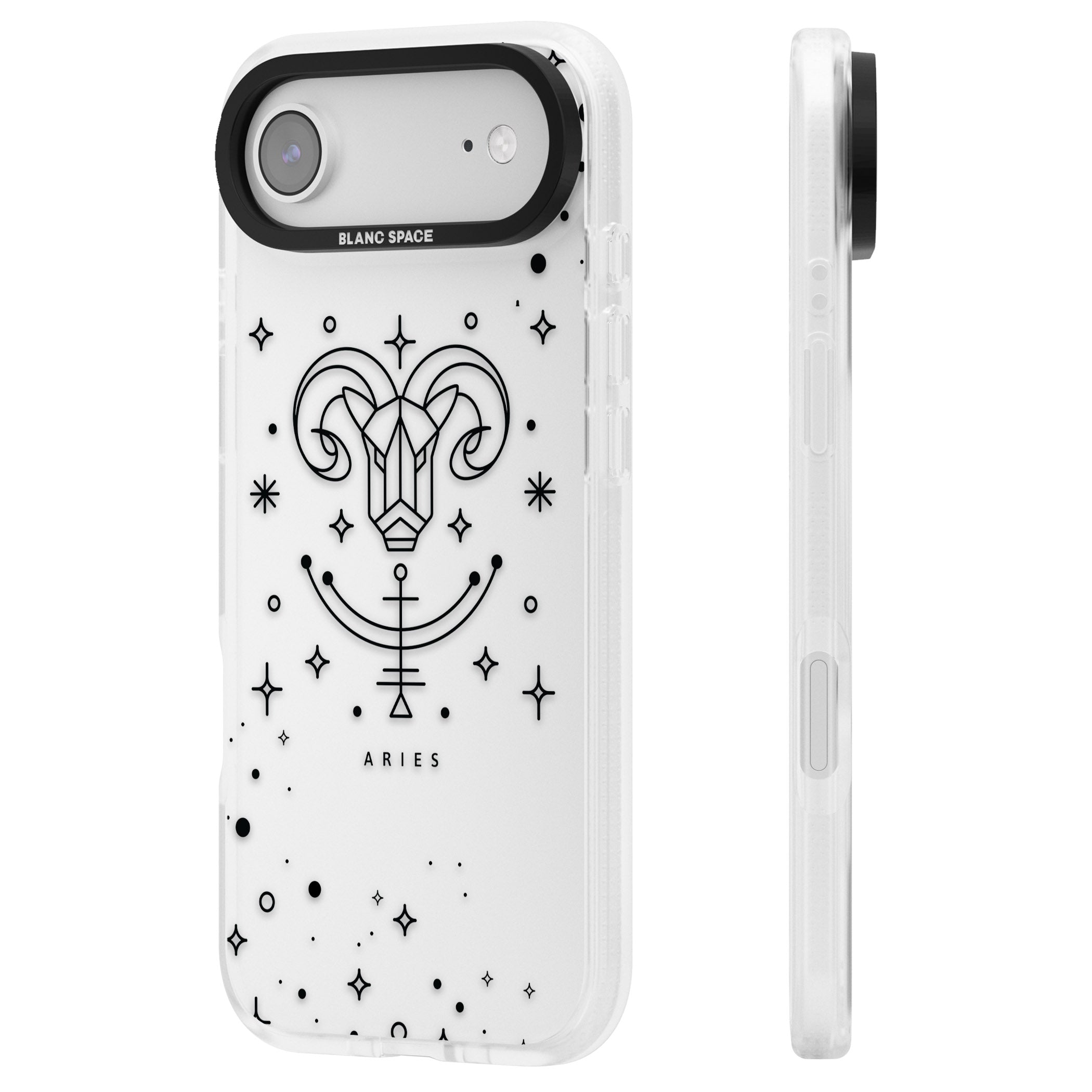 Aries Emblem iPhone 17 Air Impact Air Clear Phone Case Side Profile