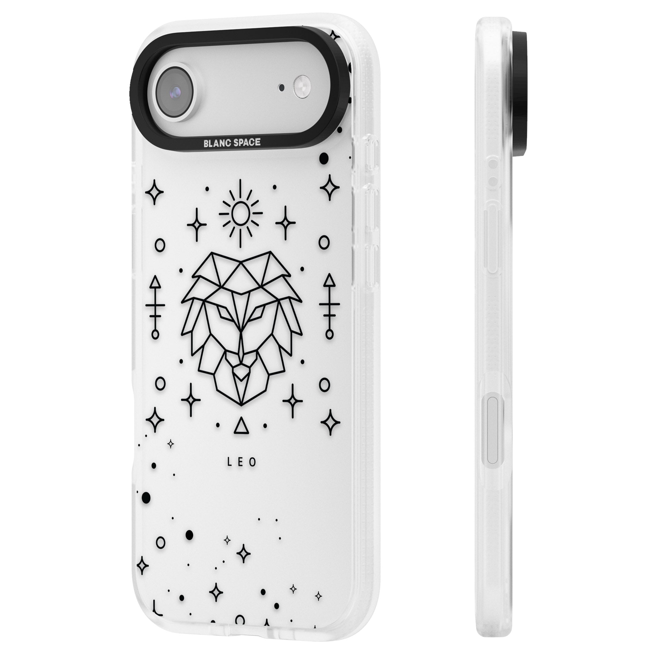 Leo Zodiac iPhone 17 Air Impact Air Clear Phone Case Side Profile