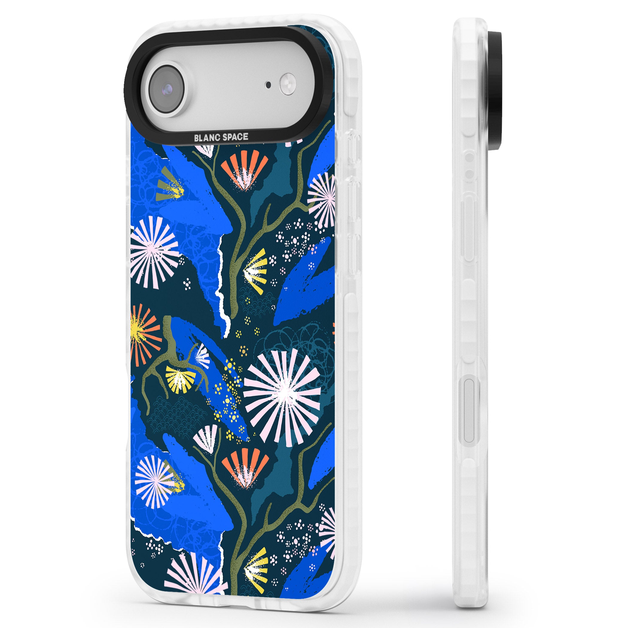 Dark Botanicals Abstract Pattern iPhone 17 Air Impact Clear Phone Case Side Profile