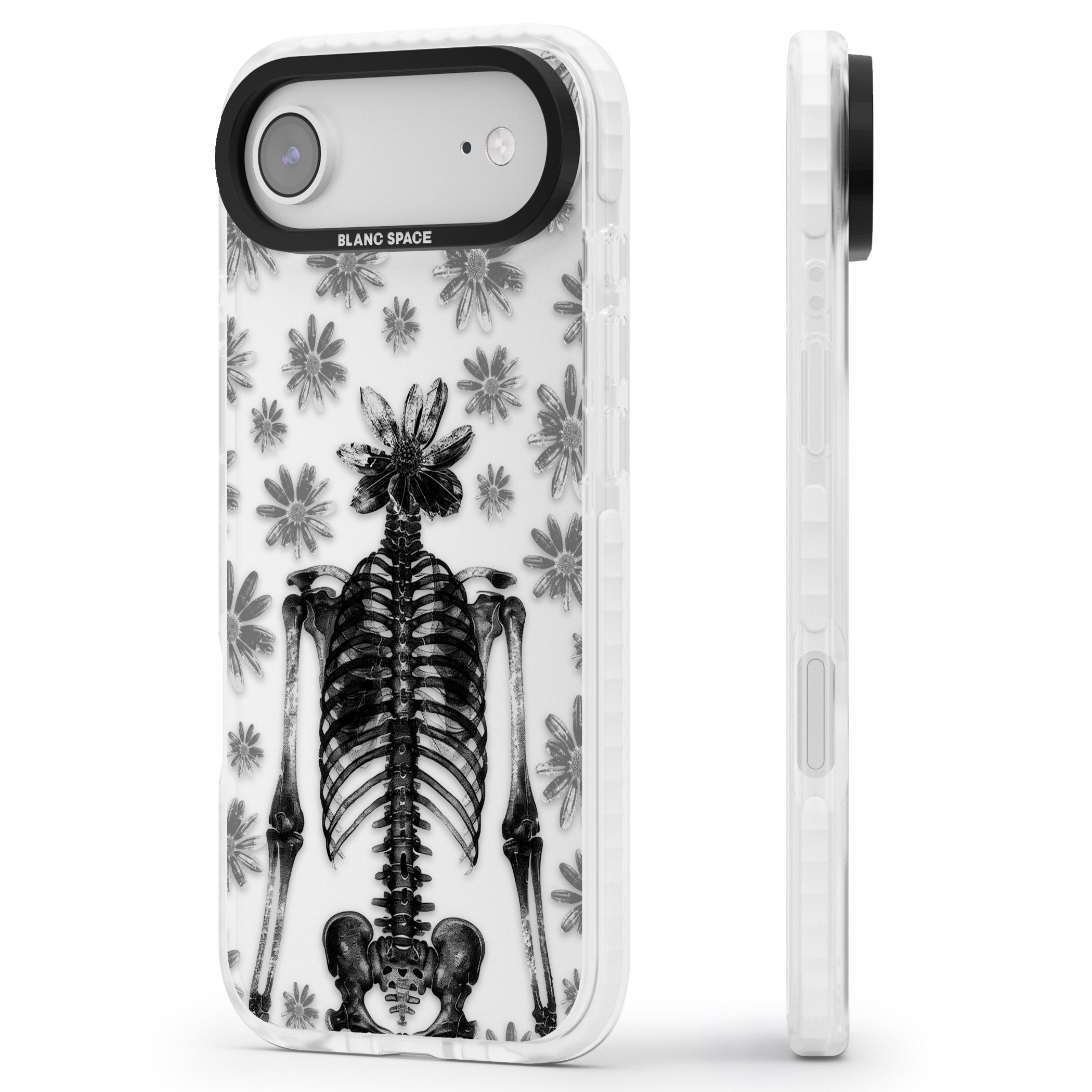 Skeleton Flower iPhone 17 Air Impact Clear Phone Case Side Profile
