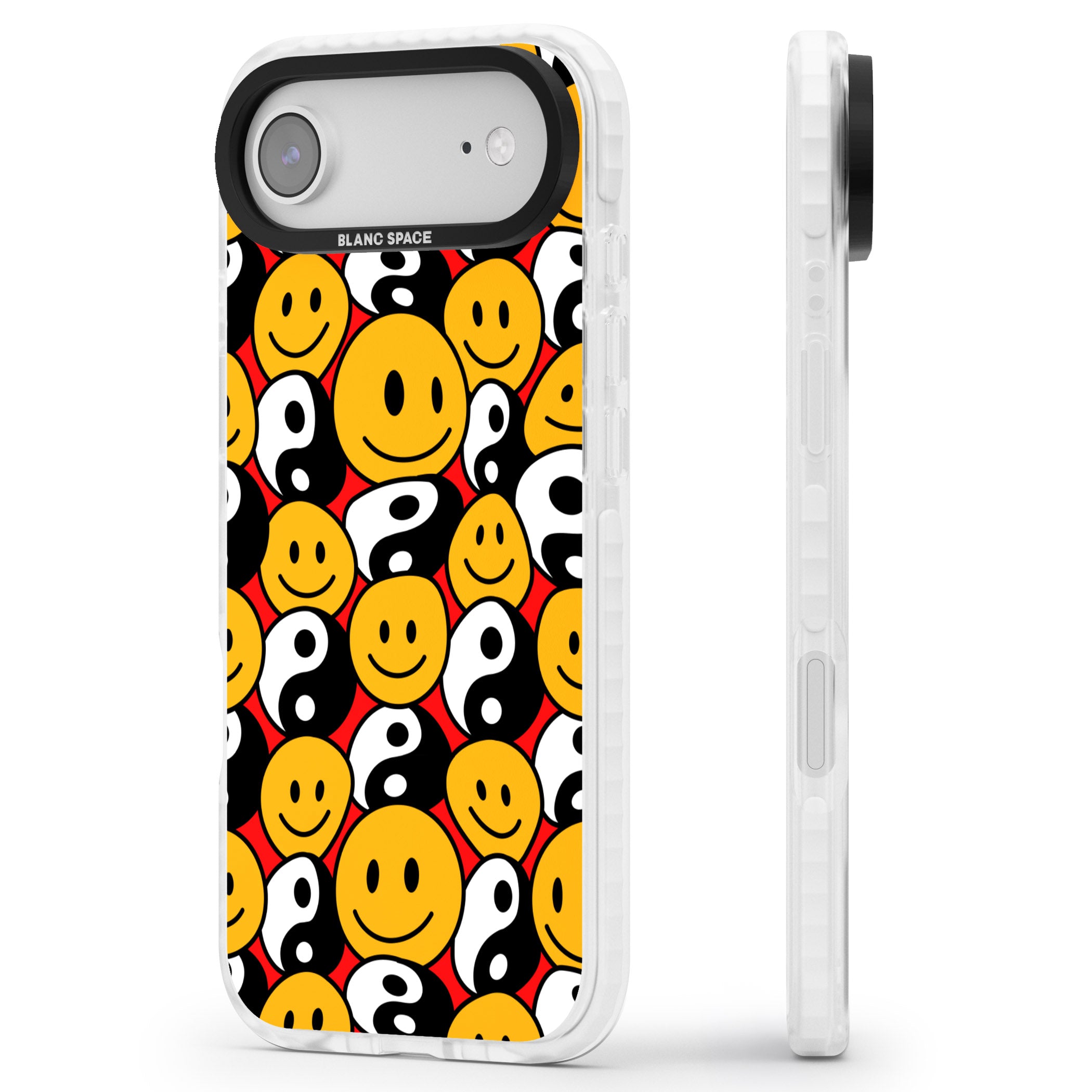 Yin Yang & Faces iPhone 17 Air Impact Clear Phone Case Side Profile