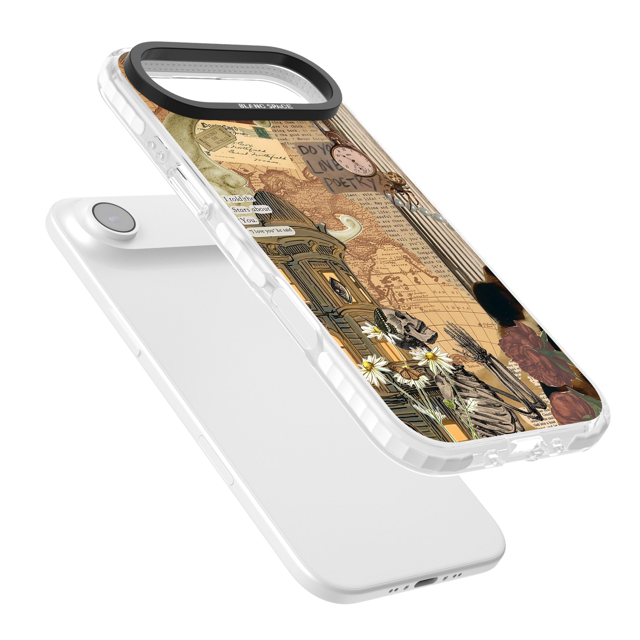 Skeleton Poetry iPhone 17 Air Impact Clear Phone Case Colours