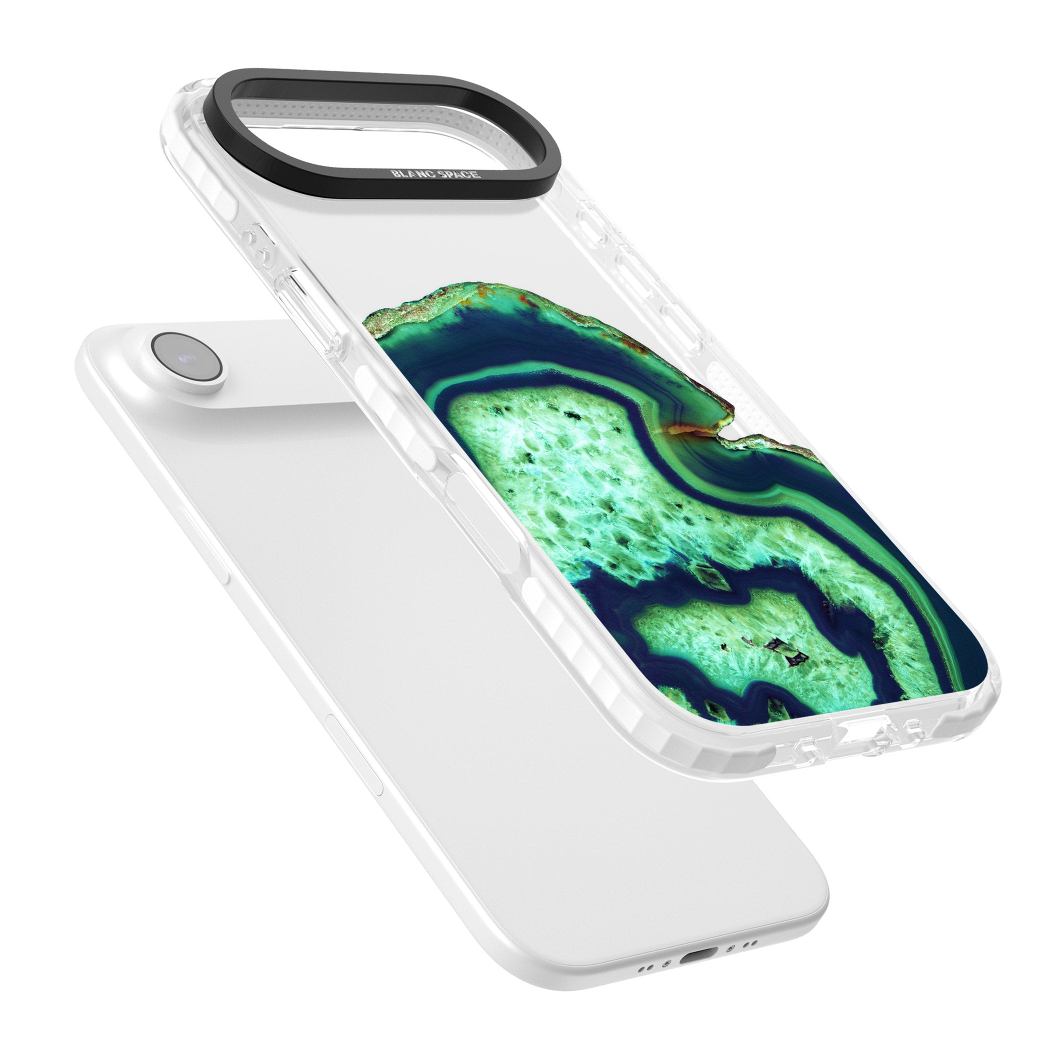 Emerald Agate Slice iPhone 17 Air Impact Clear Phone Case Colours