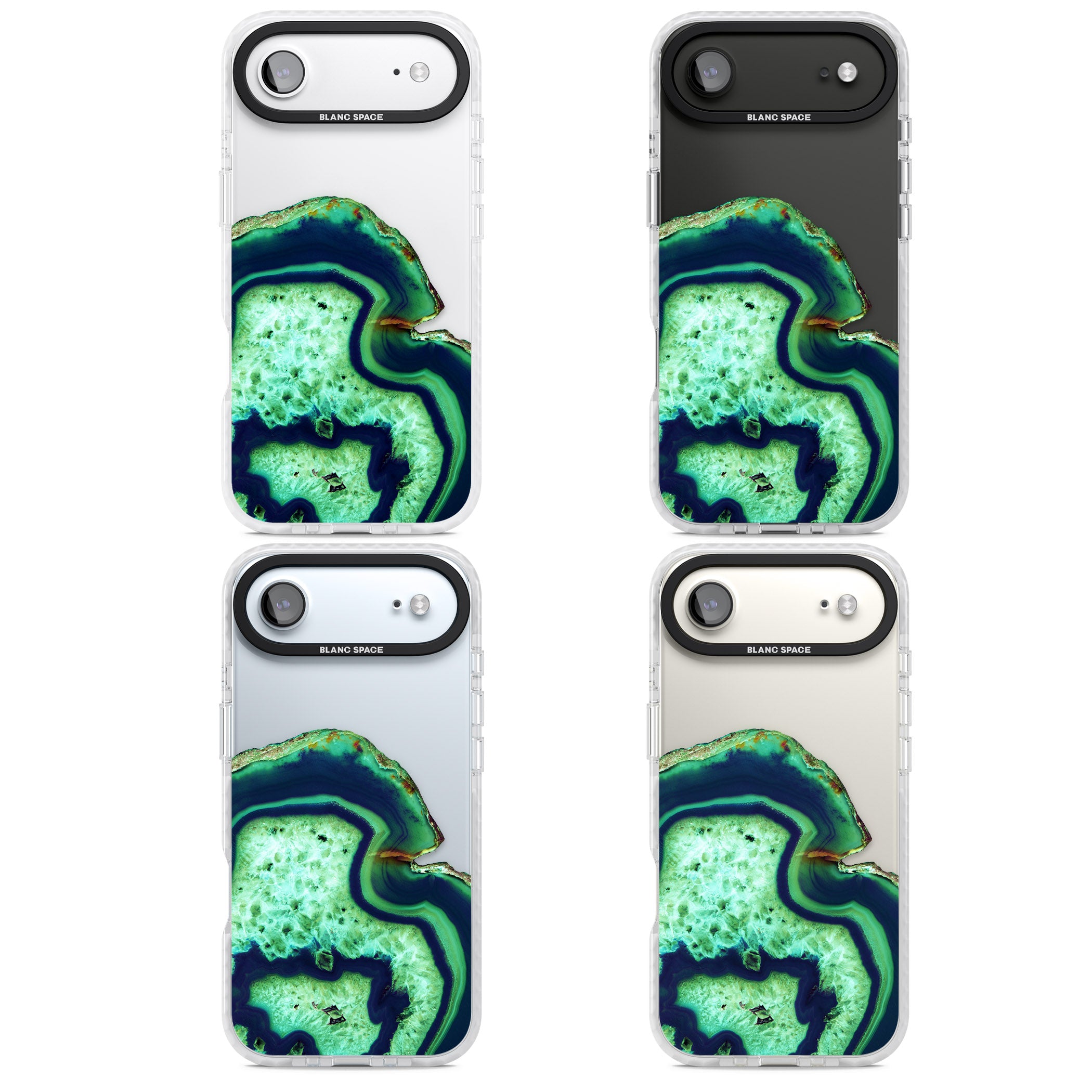 Emerald Agate Slice iPhone 17 Air Impact Clear Phone Case APT Impact Protection