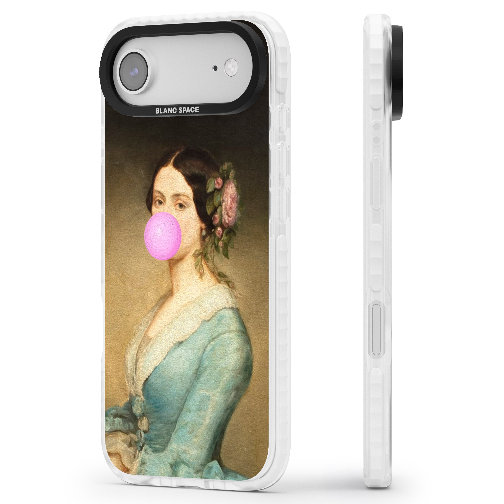 Bubblegum Renaissance iPhone 17 Air Impact Clear Phone Case Side Profile