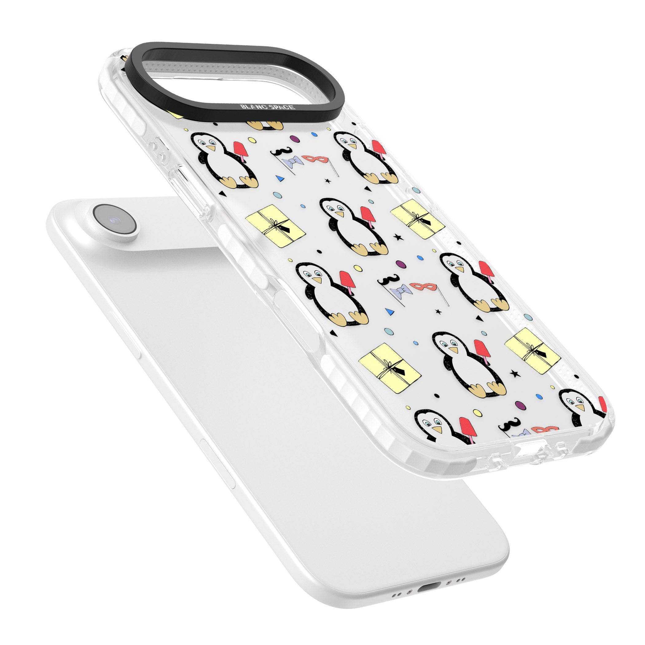 Cute Penguin Pattern Clear iPhone 17 Air Impact Clear Phone Case Colours