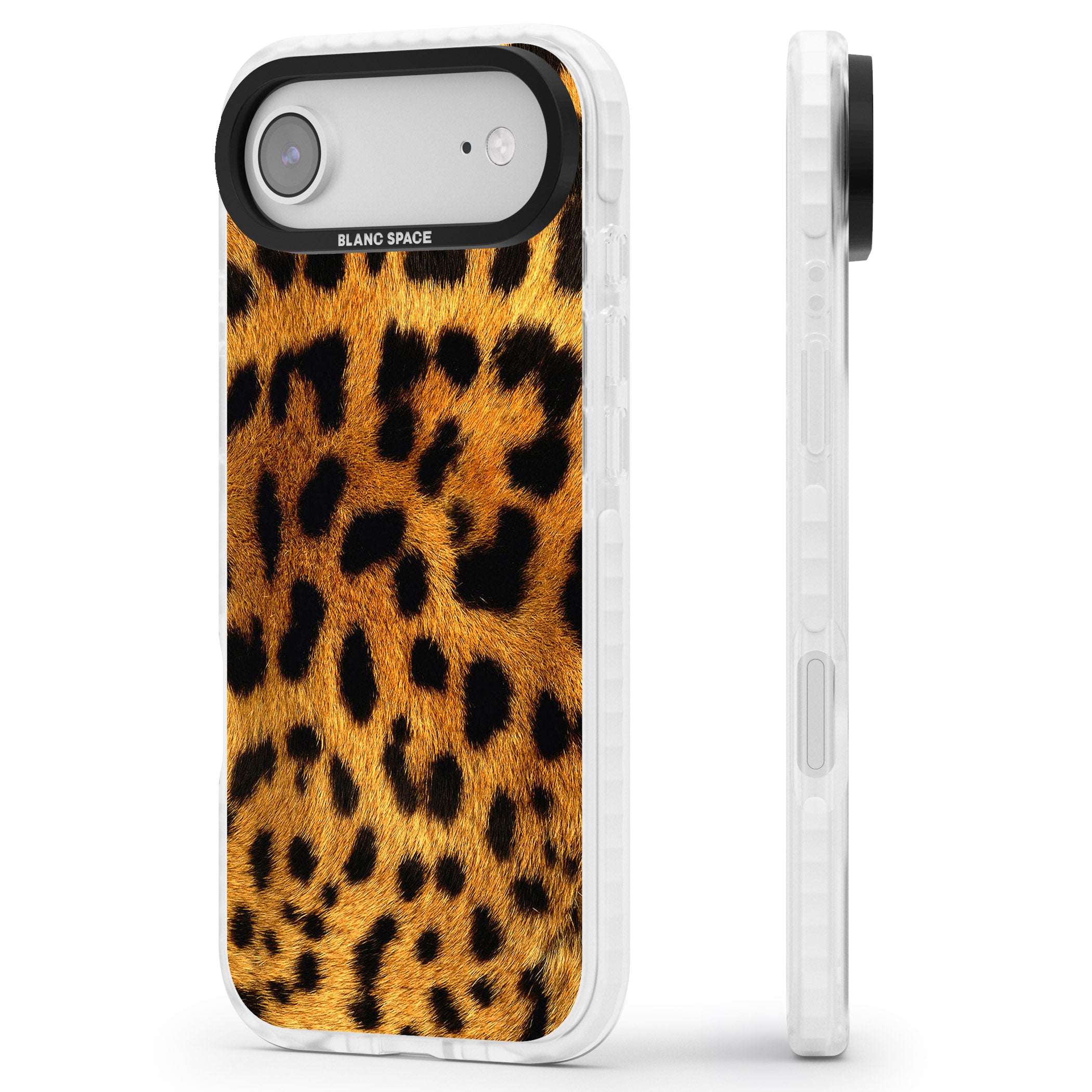 Leopard Print iPhone 17 Air Impact Clear Phone Case Side Profile