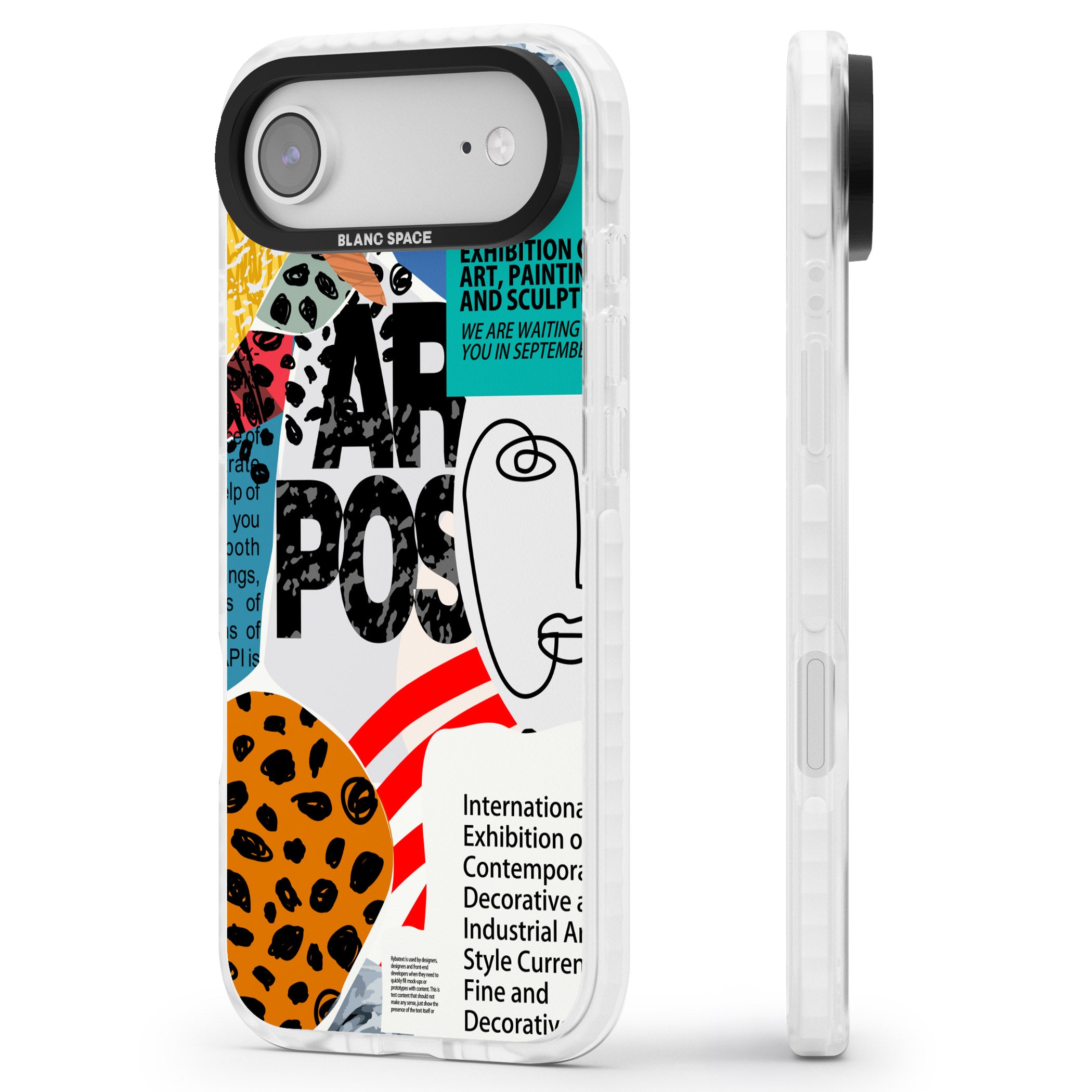 Abstract Art Poster iPhone 17 Air Impact Clear Phone Case Side Profile