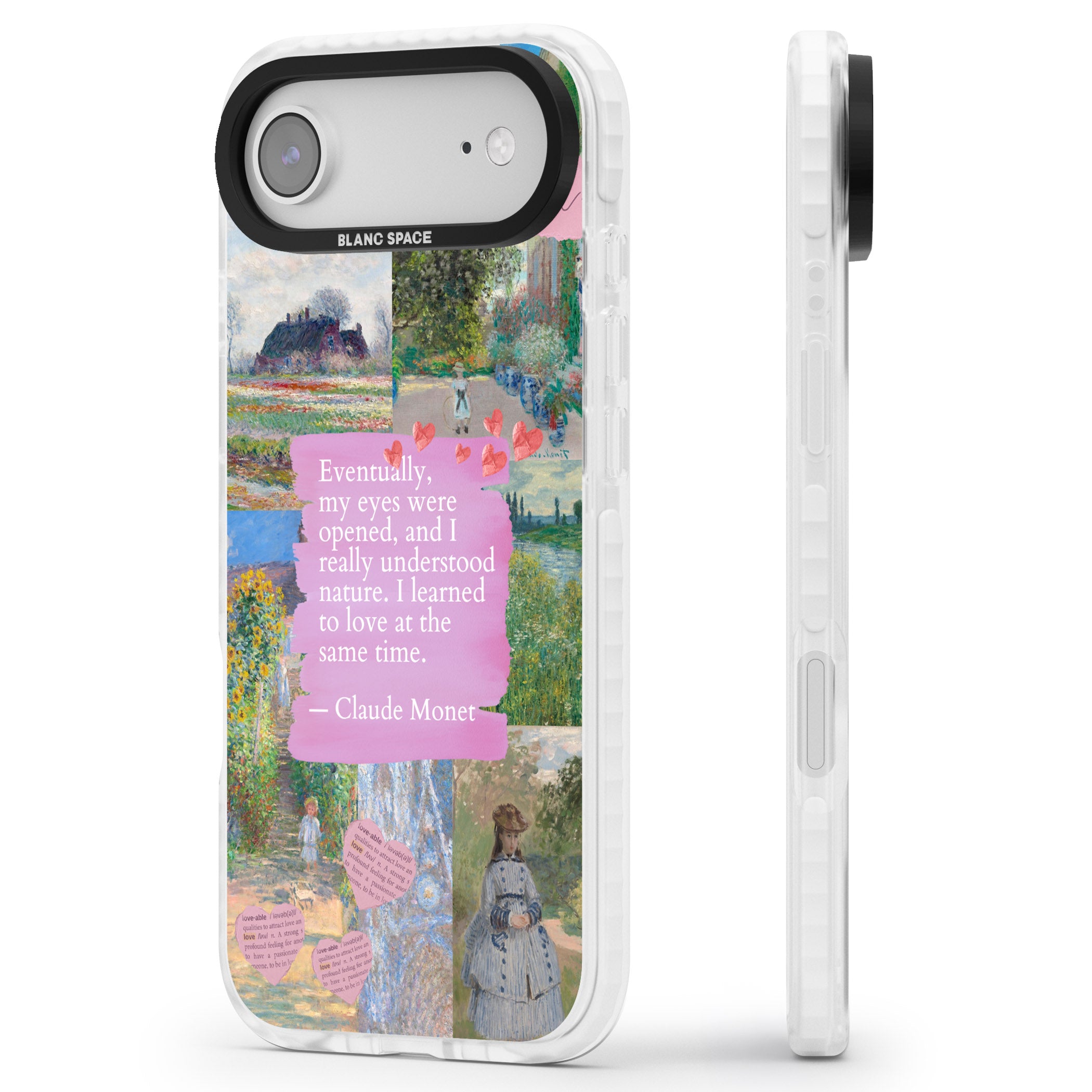 Monet 'Eyes Were Opened' Collage iPhone 17 Air Impact Clear Phone Case Side Profile