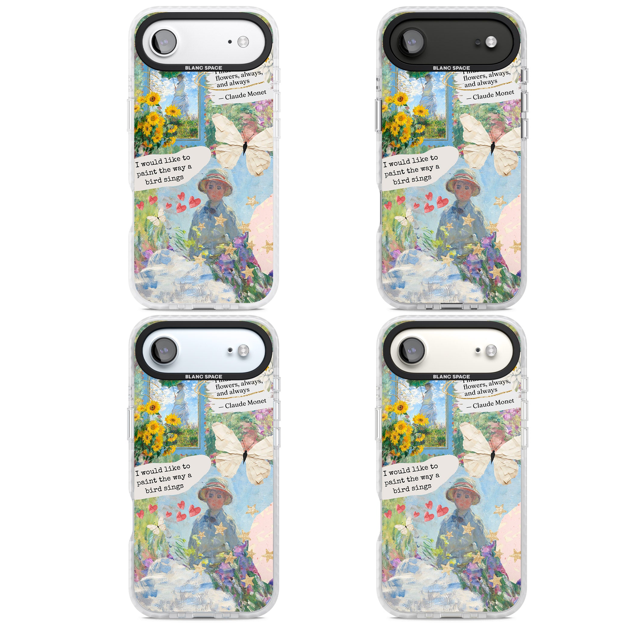 Monet 'Way A Bird Sings' Collage iPhone 17 Air Impact Clear Phone Case APT Impact Protection