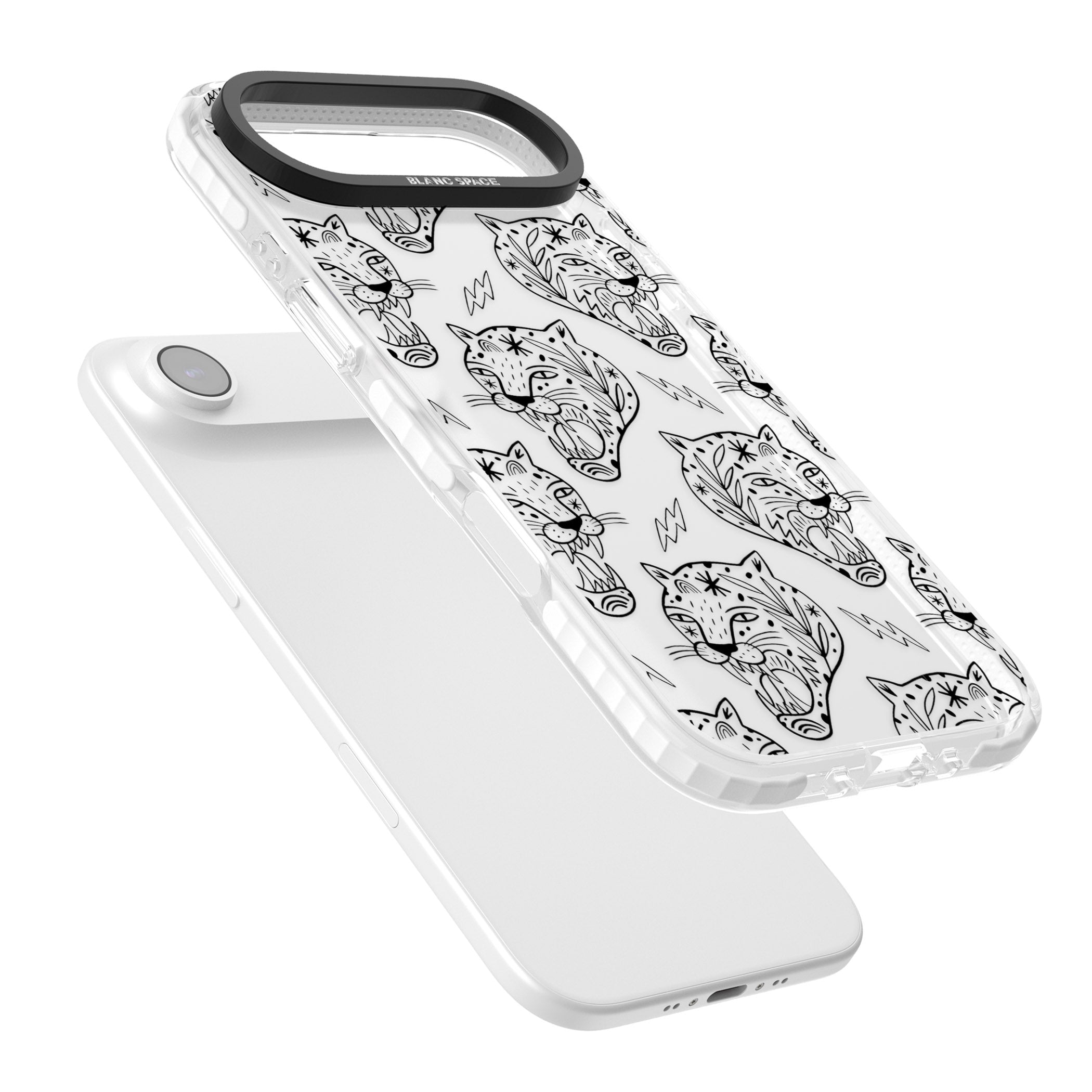 Black Tiger Roar Pattern iPhone 17 Air Impact Clear Phone Case Colours